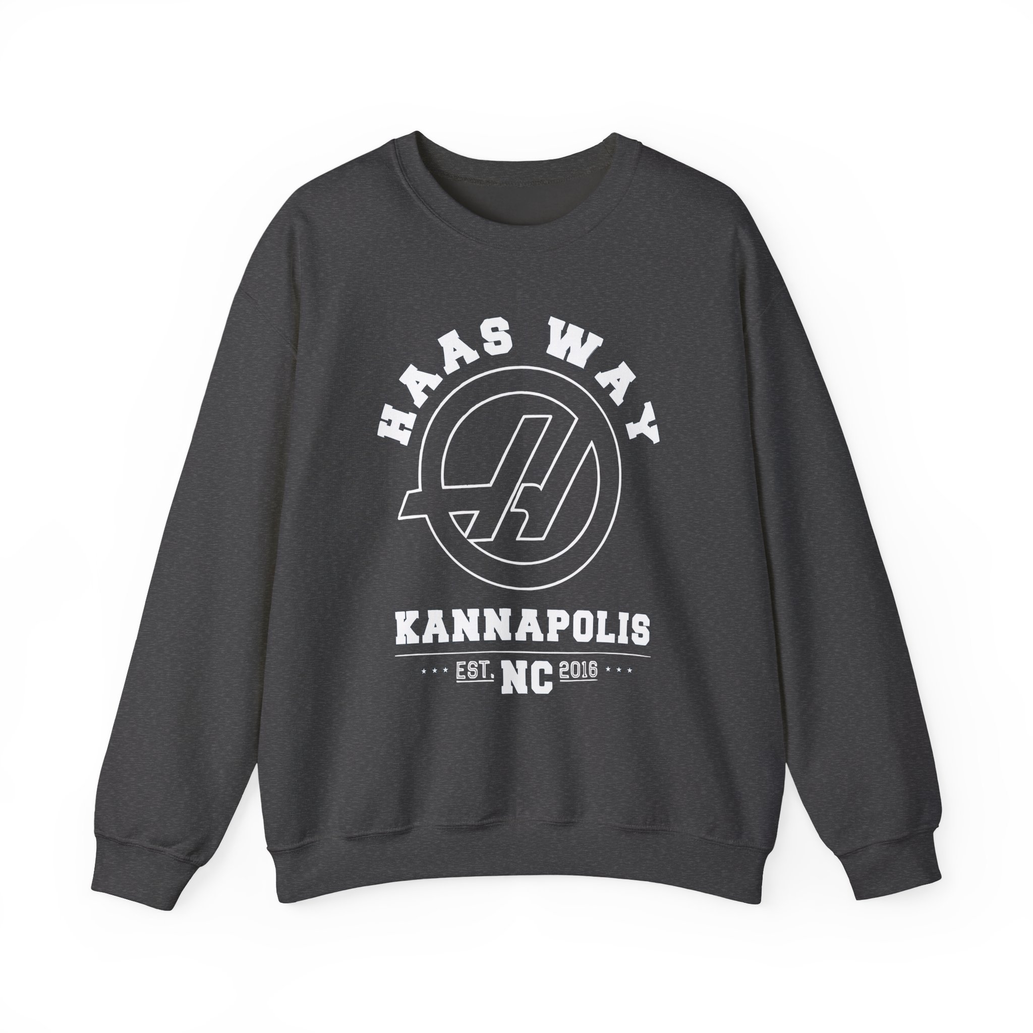 Haas F1 Haas Way Kannapolis Unisex Heavy Blendâ„¢ Crewneck Sweatshirt