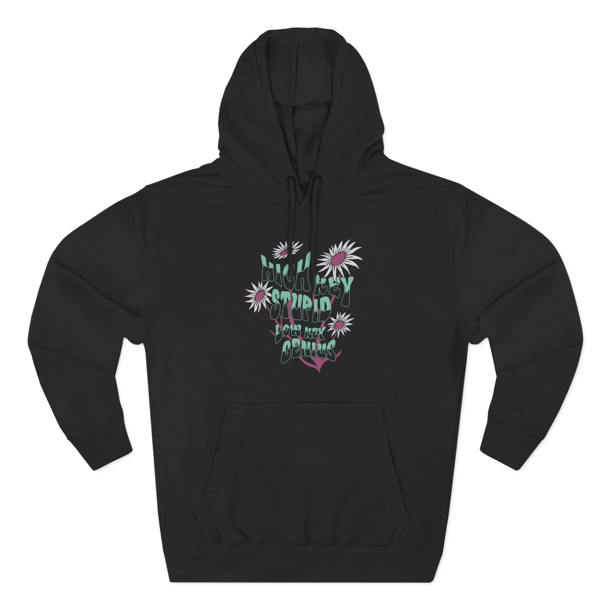 Kallmekris High Key Stupid Low Key Genius Three-Panel Fleece Hoodie