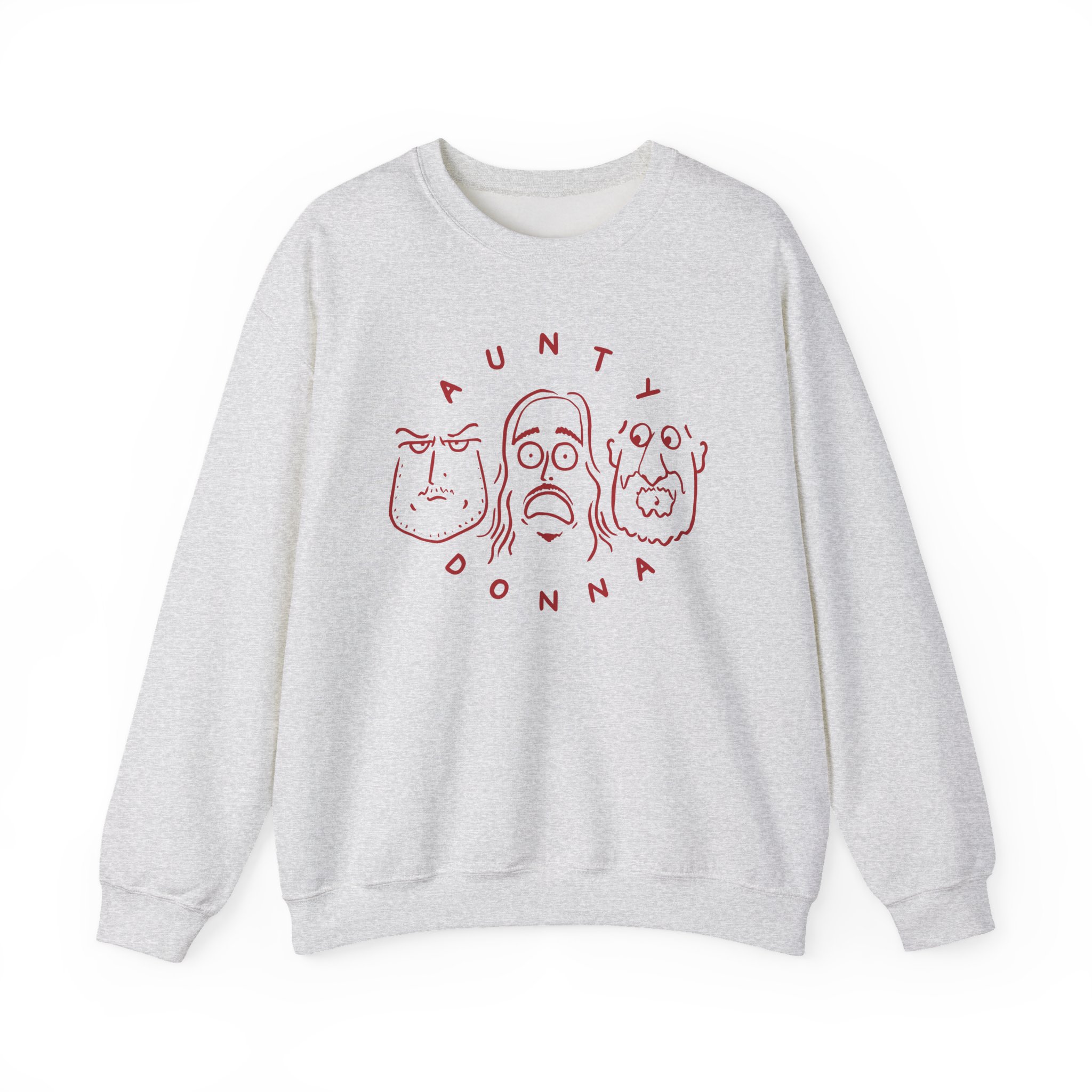Aunty Donna White Faces Unisex Heavy Blendâ„¢ Crewneck Sweatshirt