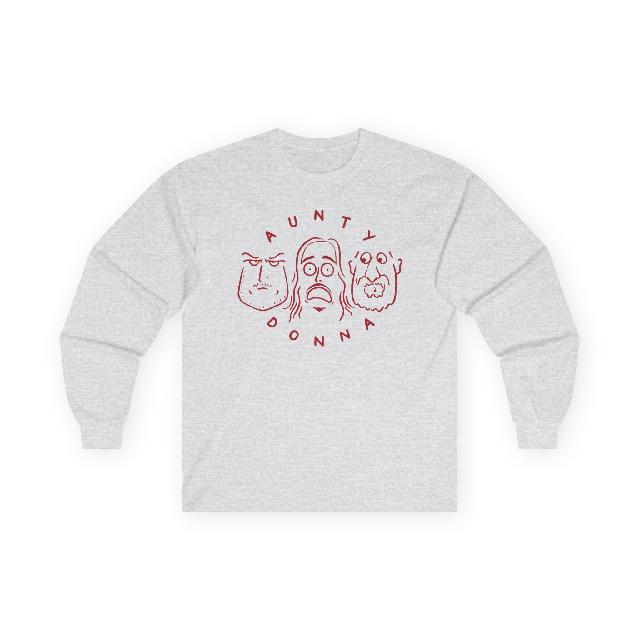 Aunty Donna White Faces Unisex Ultra Cotton Long Sleeve Tee