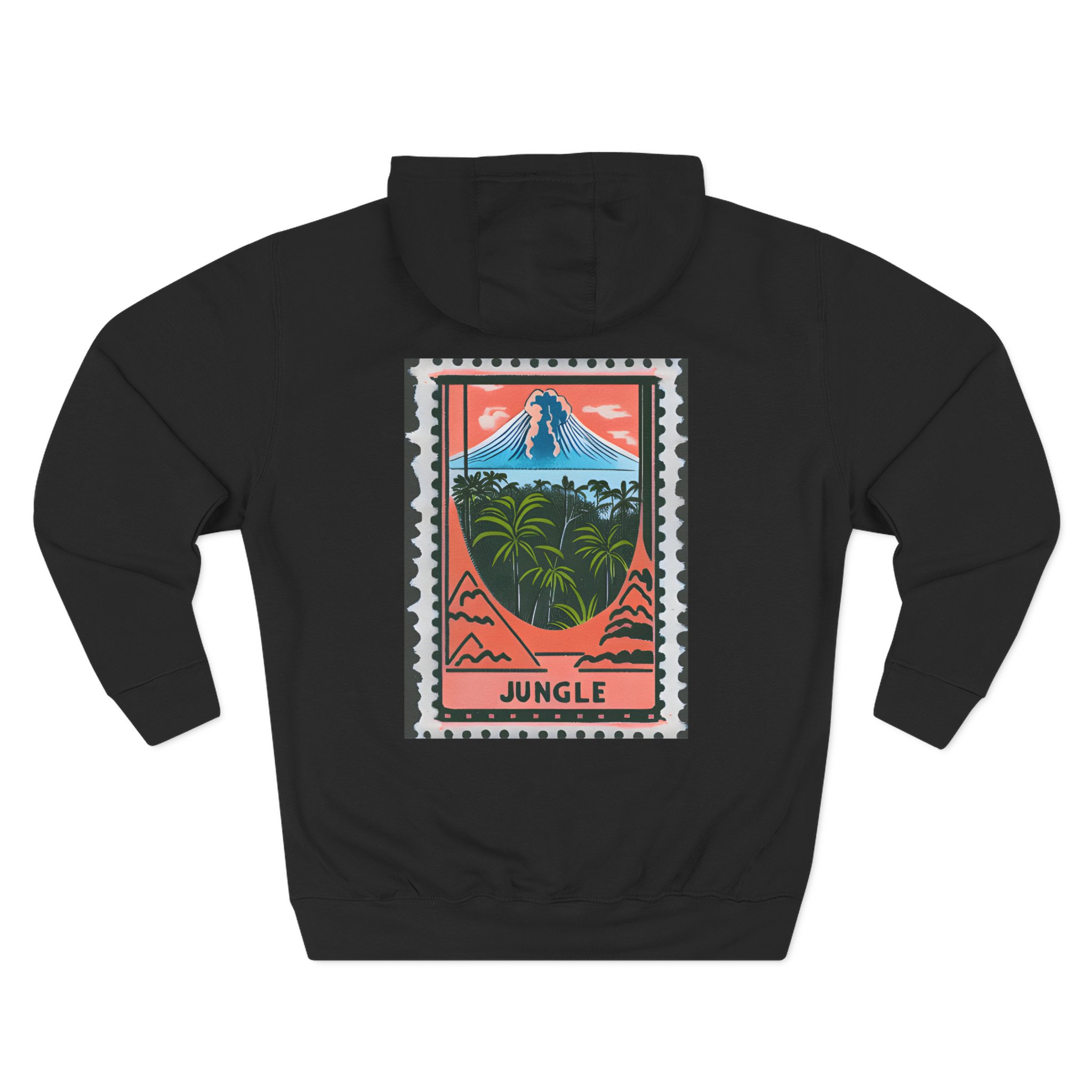 Jungle / Volcano Paradise Stamp Three-Panel Fleece Hoodie