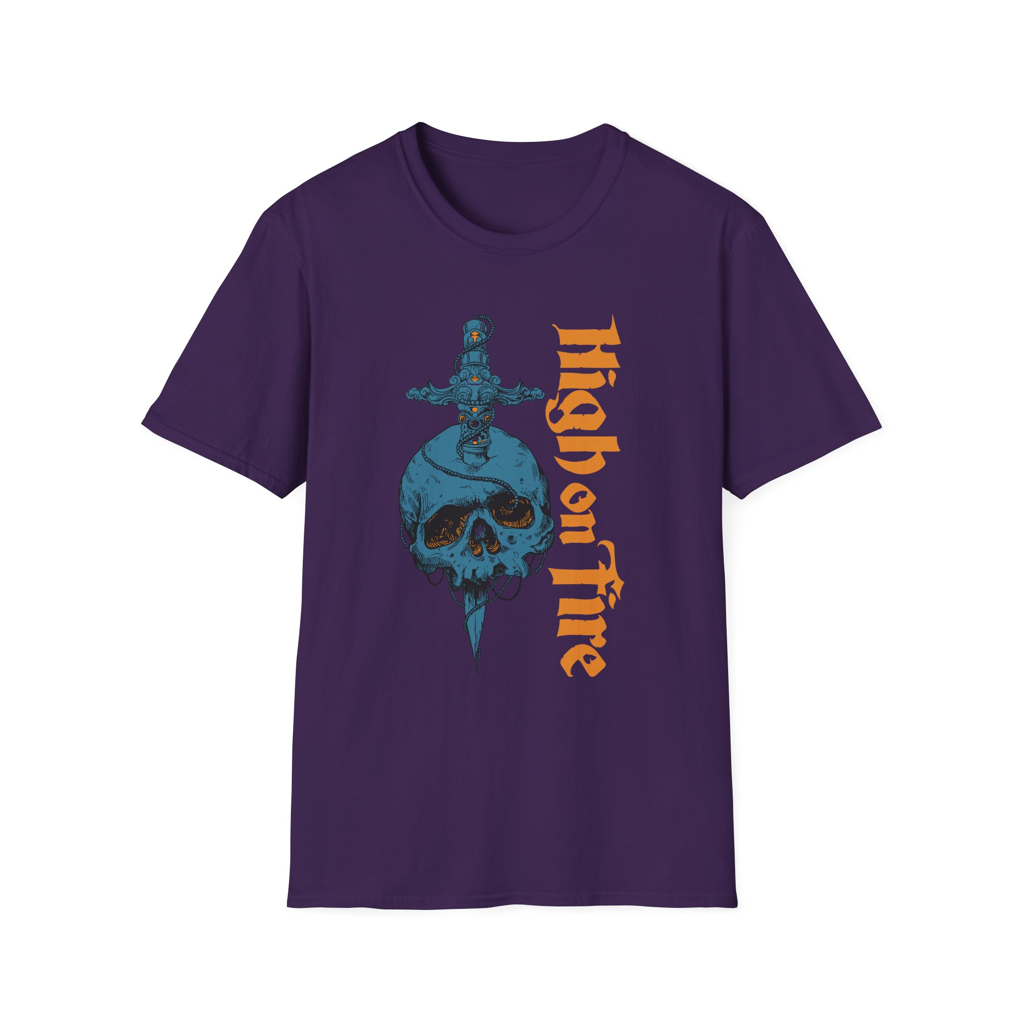 High on Fire Skull Knife Unisex Softstyle T-Shirt
