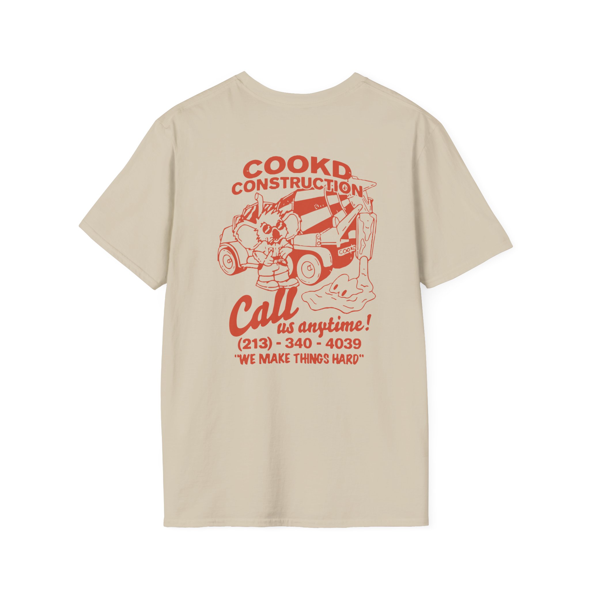 Cookd Construction Koala Unisex Softstyle T-Shirt