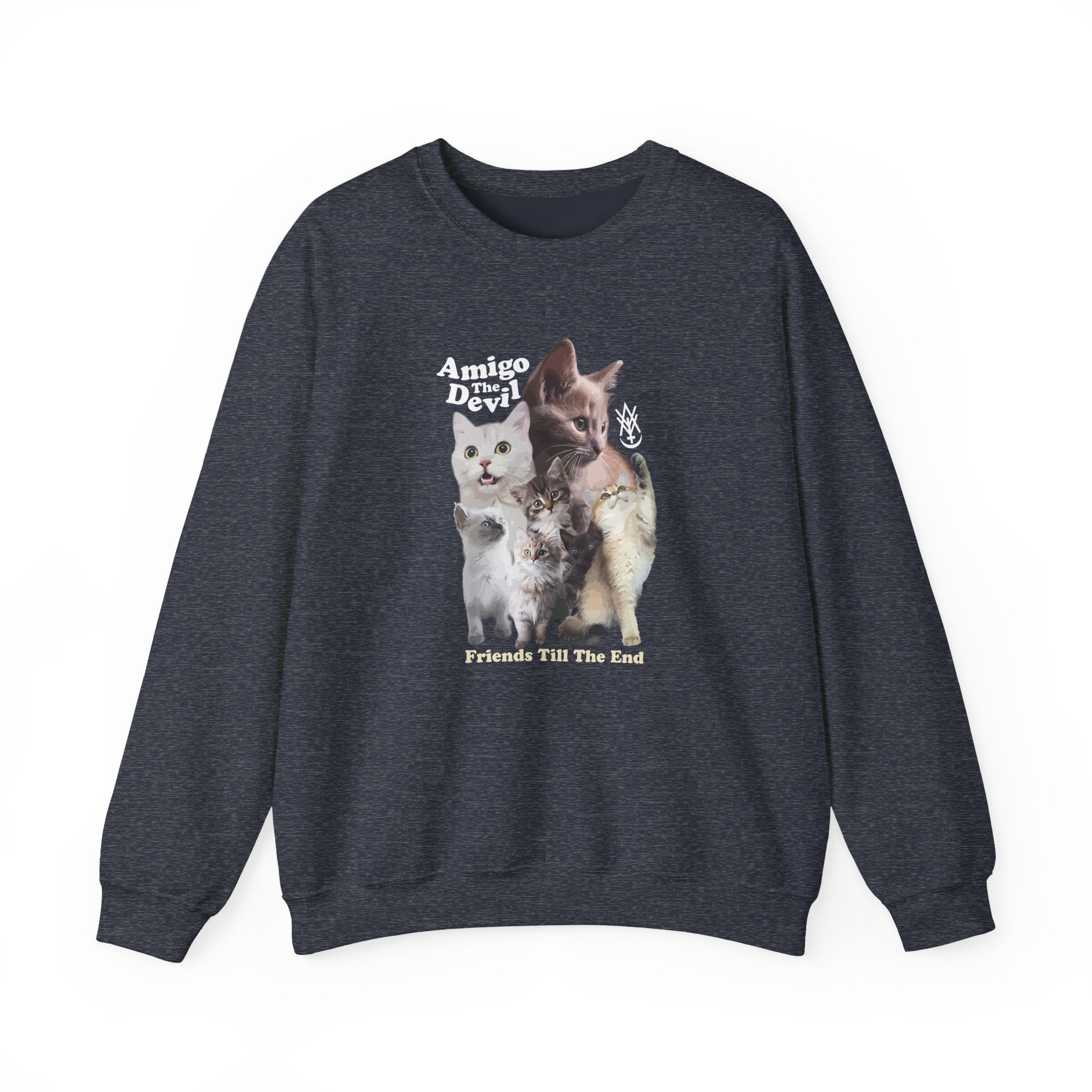 Amigo the Devil Too Many Puppies Unisex Heavy Blendâ„¢ Crewneck Sweatshirt