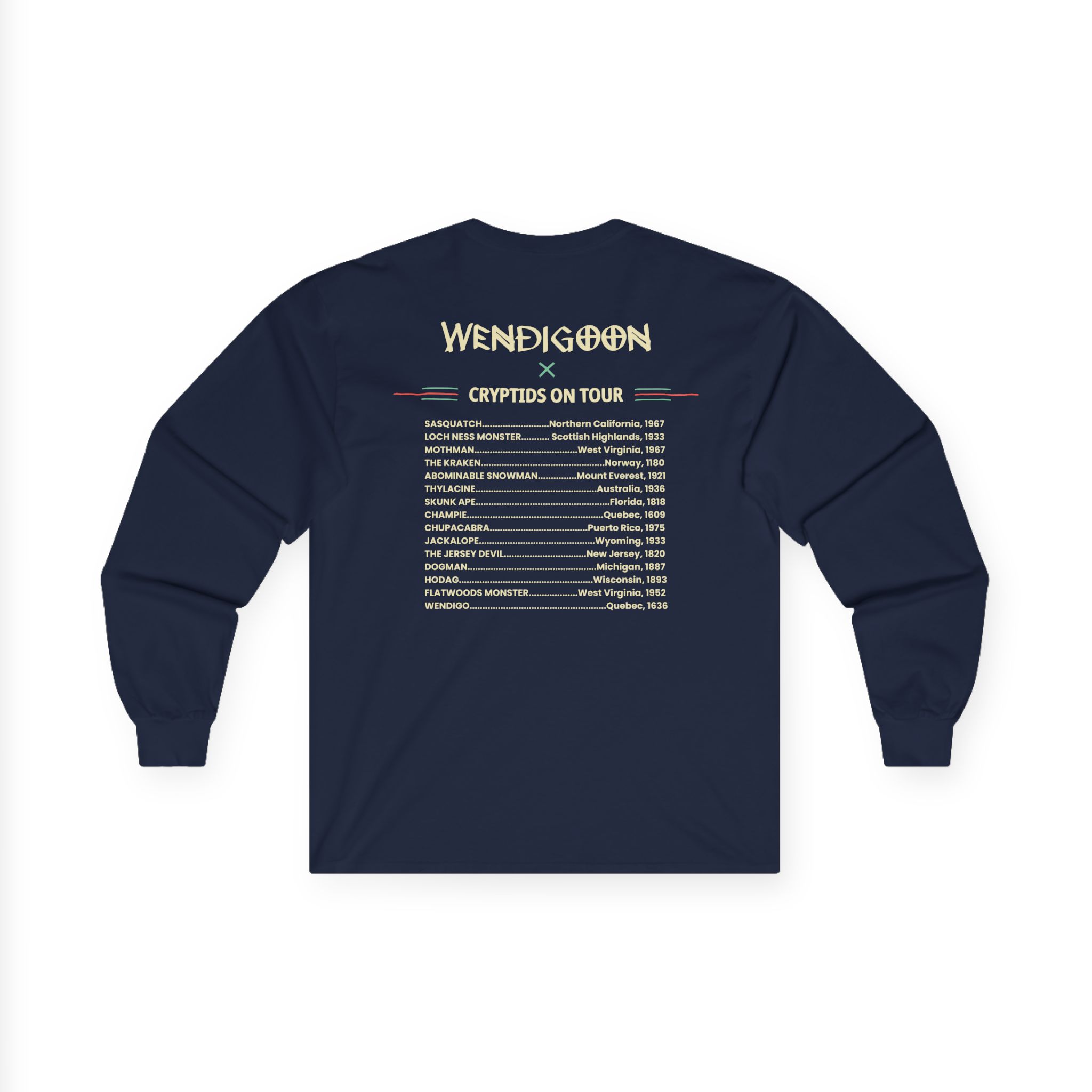 Wendigoon Cryptids on Tour Unisex Ultra Cotton Long Sleeve Tee