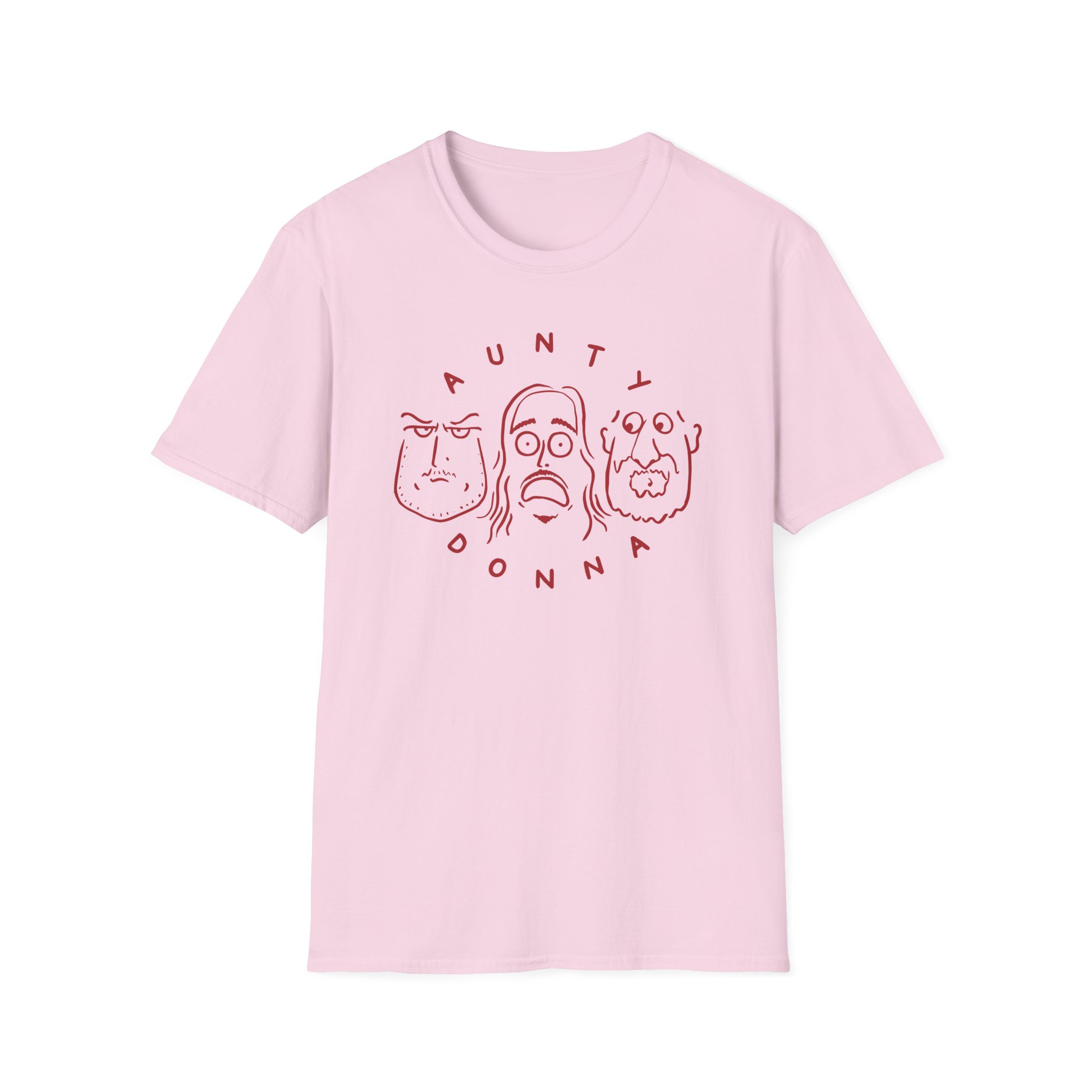 Aunty Donna White Faces Unisex Softstyle T-Shirt