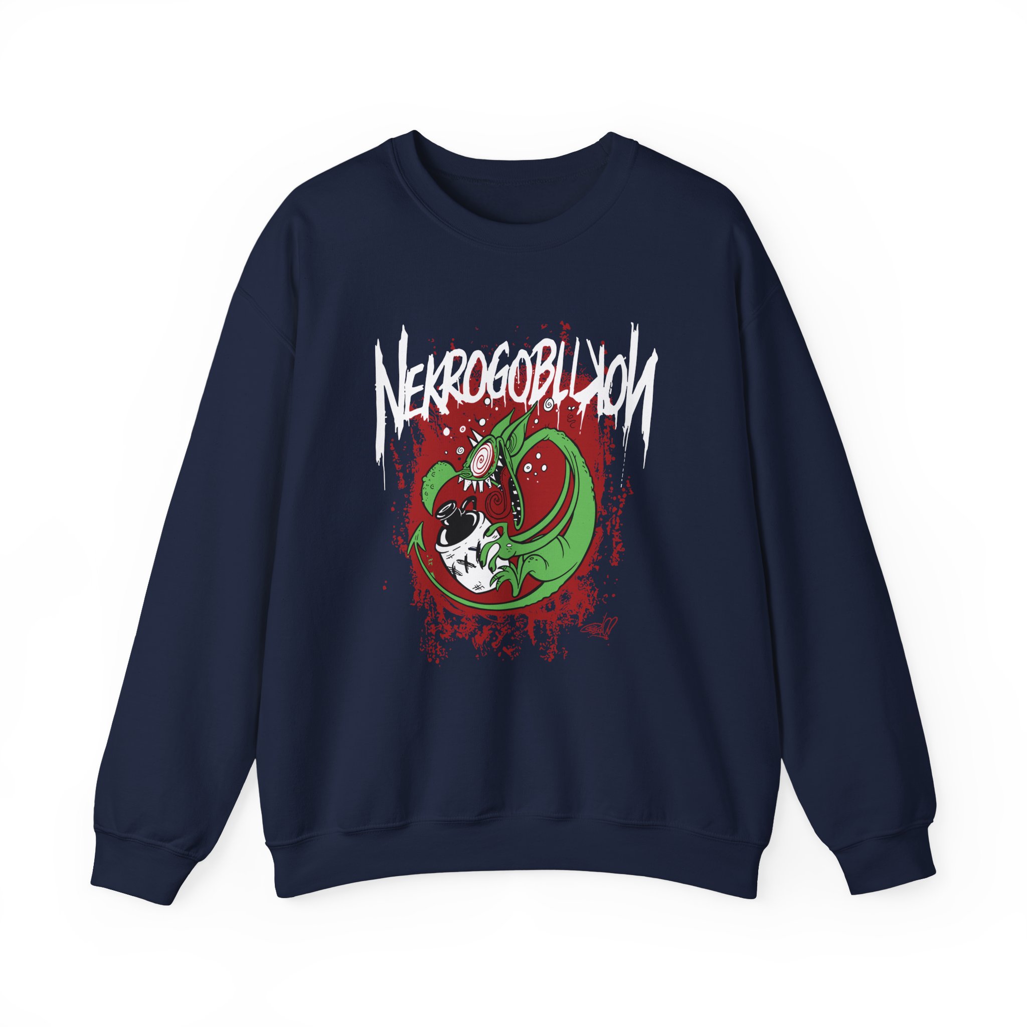 Nekrogoblikon Drunk Goblin Unisex Heavy Blendâ„¢ Crewneck Sweatshirt