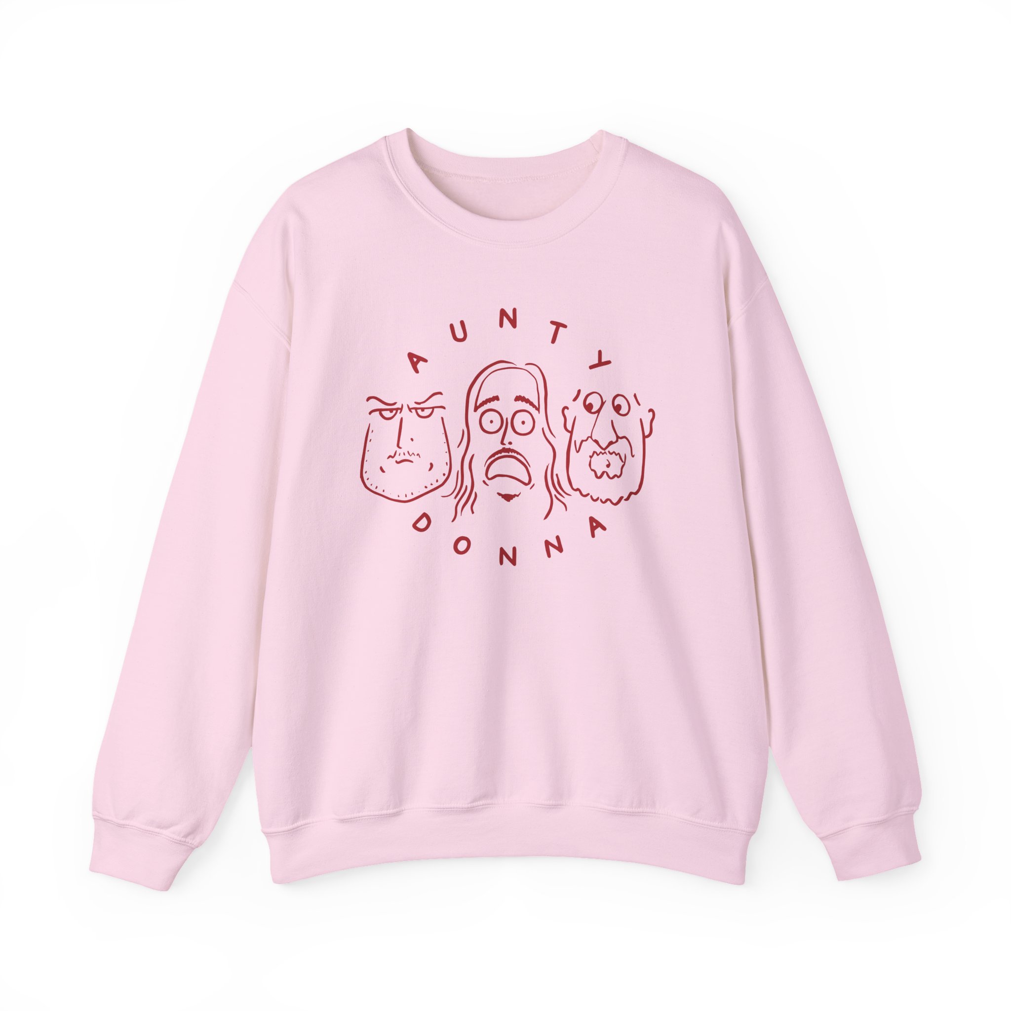 Aunty Donna White Faces Unisex Heavy Blendâ„¢ Crewneck Sweatshirt