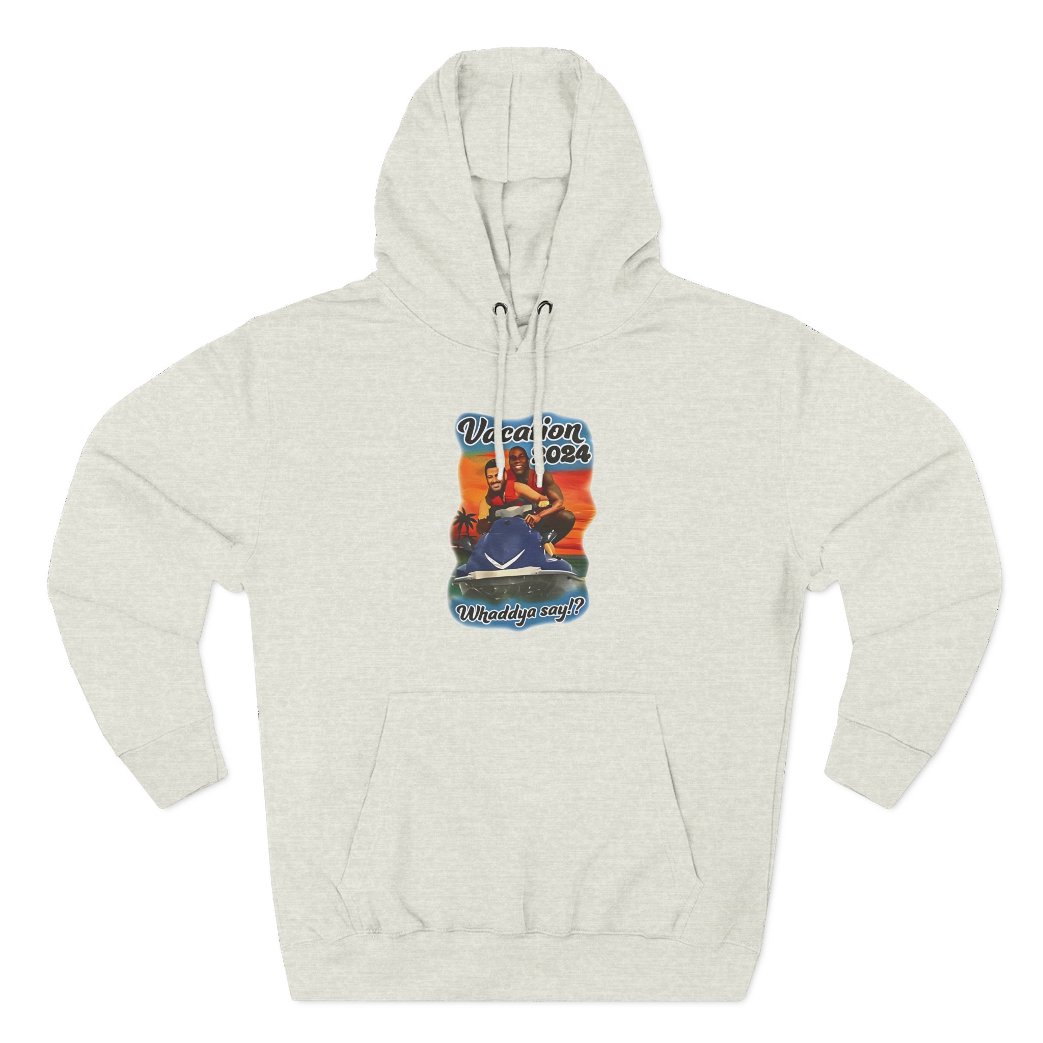 Magic Johnson and Jimmy Kimmel Vacation 2024 Whaddya Say Three-Panel Fleece Hoodie