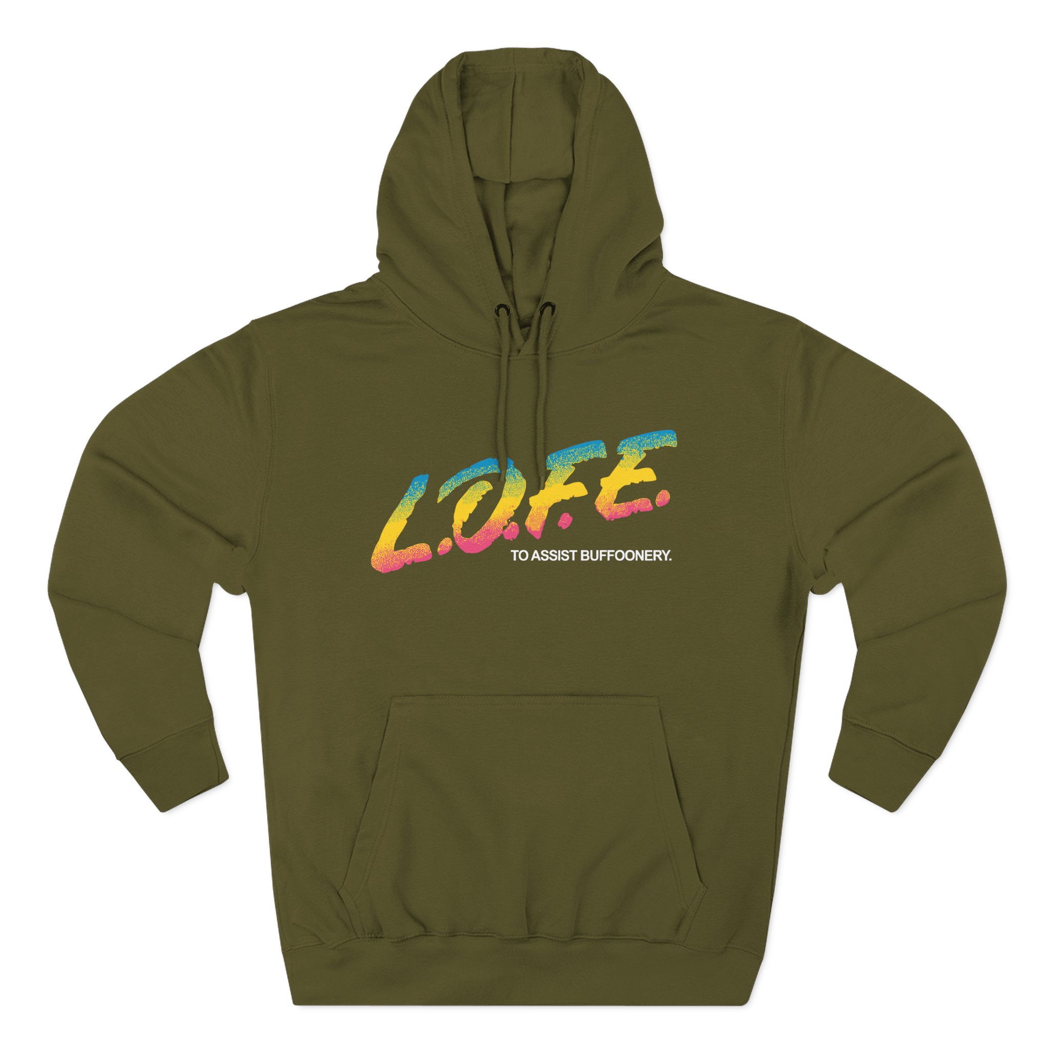 Lofe to Assist Buffoonery Three-Panel Fleece Hoodie