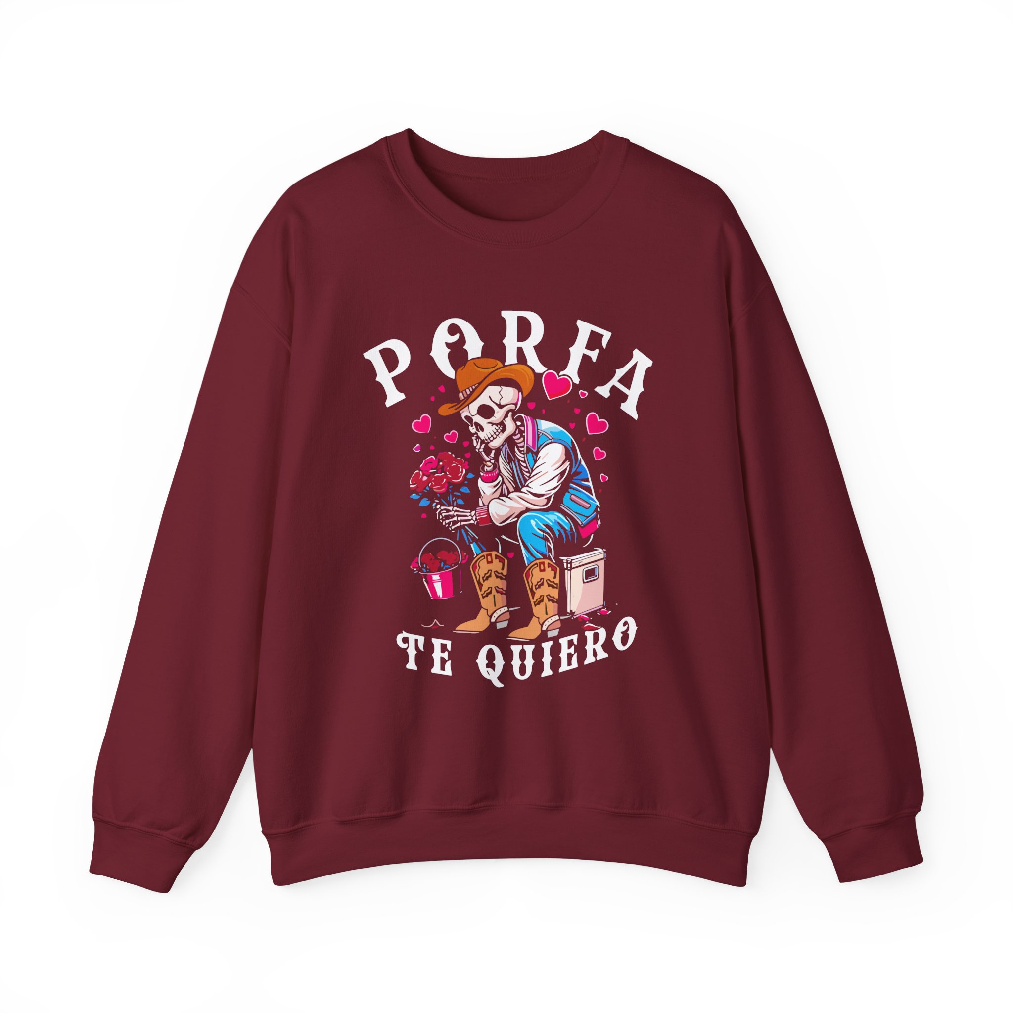 Porfa Skeleton Favor Te Quiero Unisex Heavy Blendâ„¢ Crewneck Sweatshirt