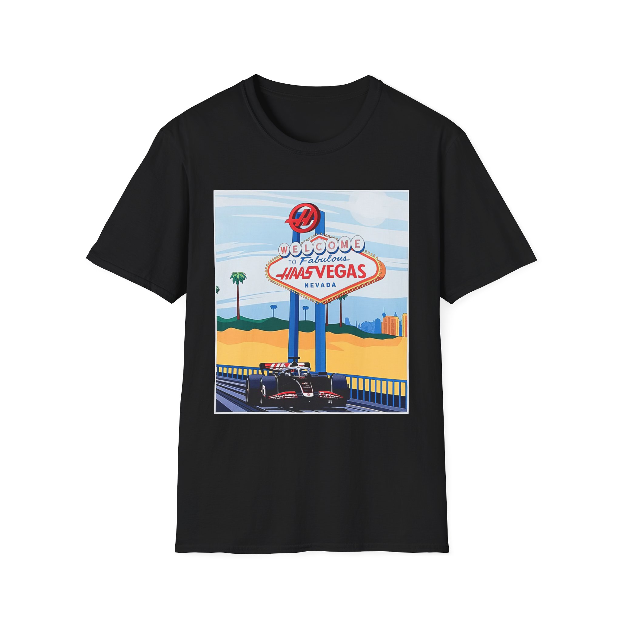Haas F1 Las vegas Gp Unisex Softstyle T-Shirt