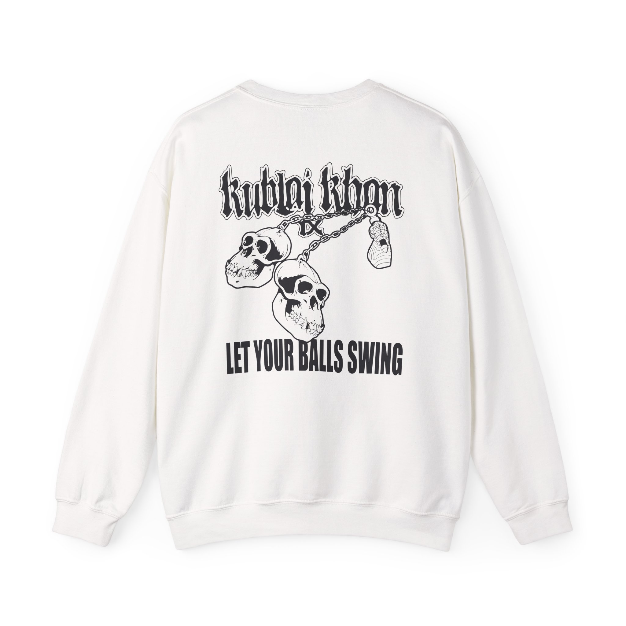 Kublai Khan - Let the Balls Swing Natural Unisex Heavy Blendâ„¢ Crewneck Sweatshirt