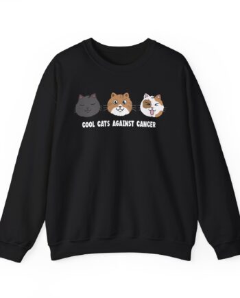 Lilsimsie  Cool Cats Against Cancer Unisex Heavy Blend™ Crewneck Sweatshirt