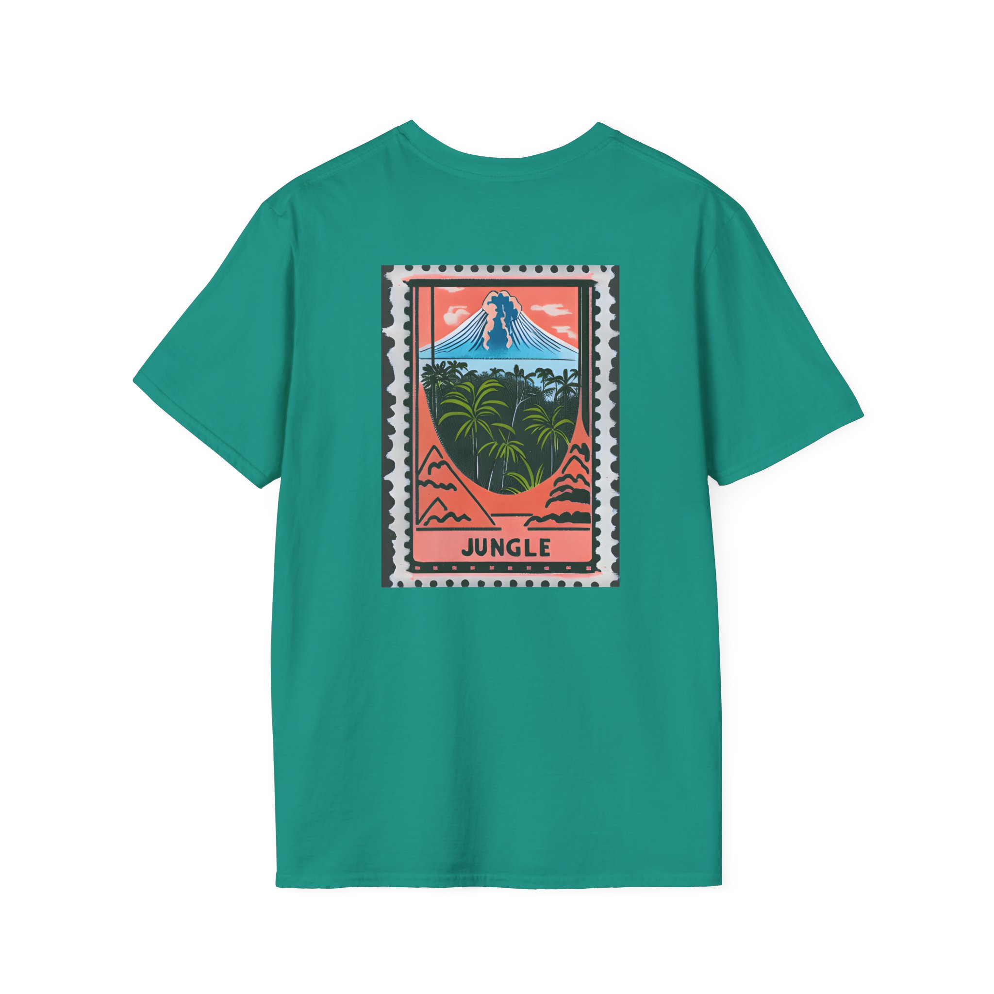 Jungle / Volcano Paradise Stamp Unisex Softstyle T-Shirt