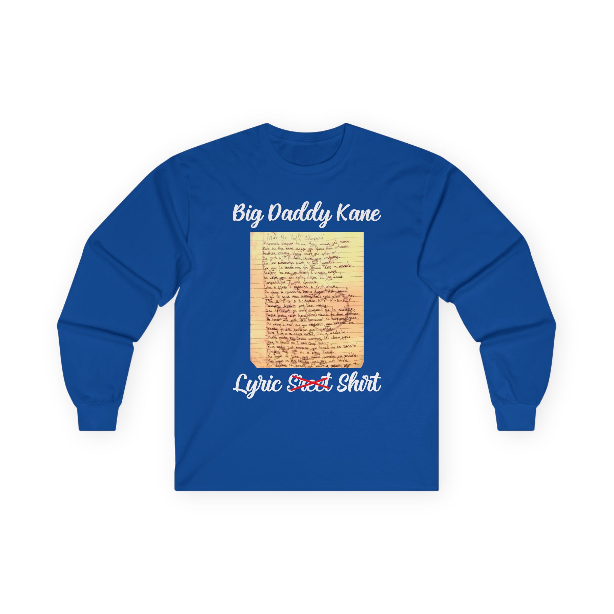 Big Daddy Kane Ain't No Half Steppin Lyric sheet Unisex Ultra Cotton Long Sleeve Tee