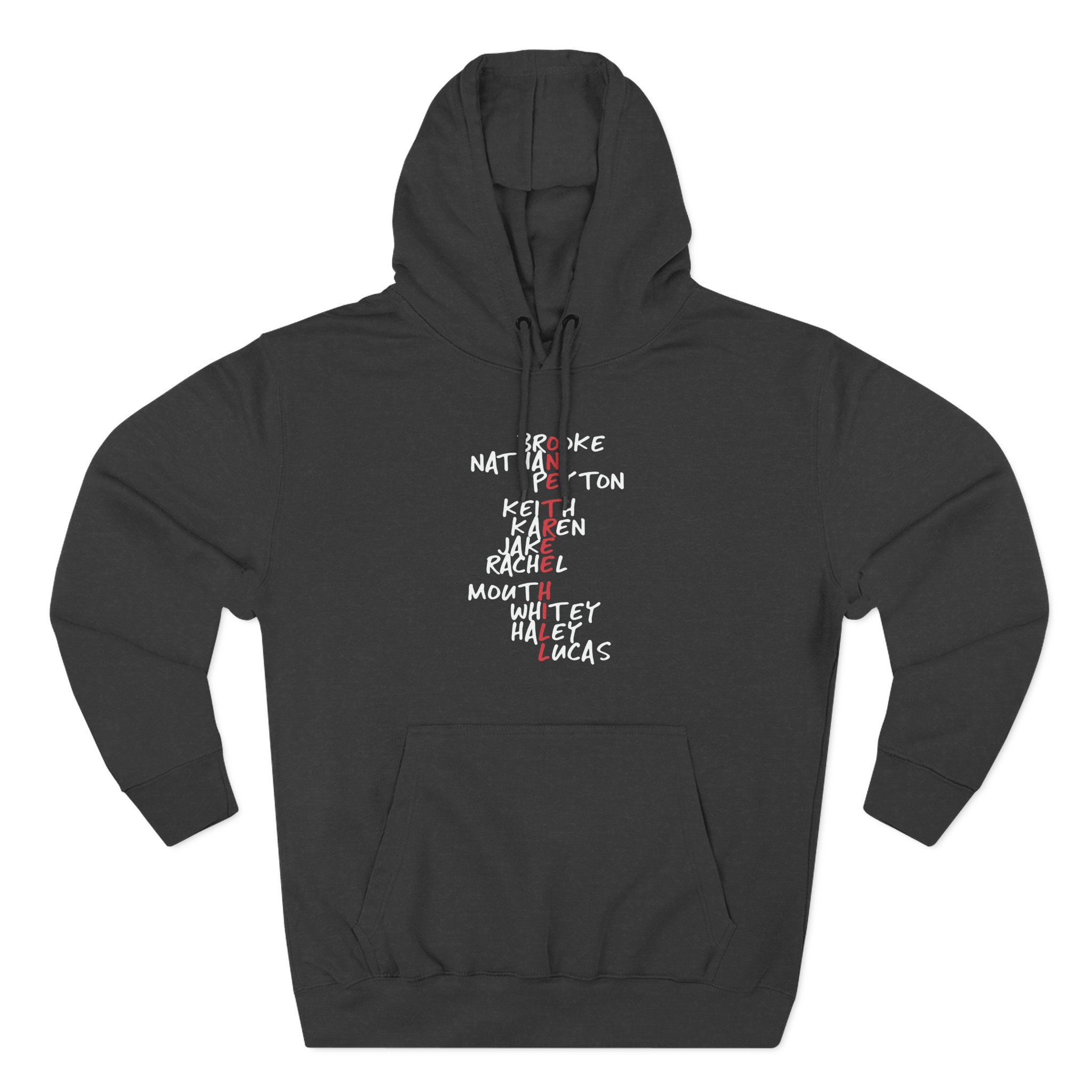 One Tree Hill Character Names Three-Panel Fleece Hoodie