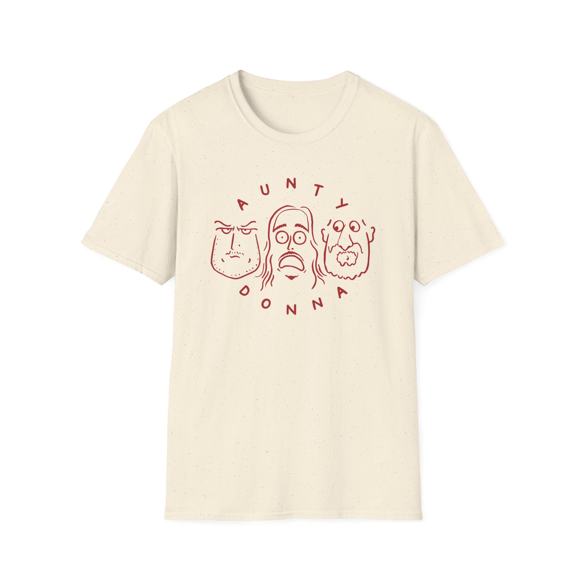 Aunty Donna White Faces Unisex Softstyle T-Shirt