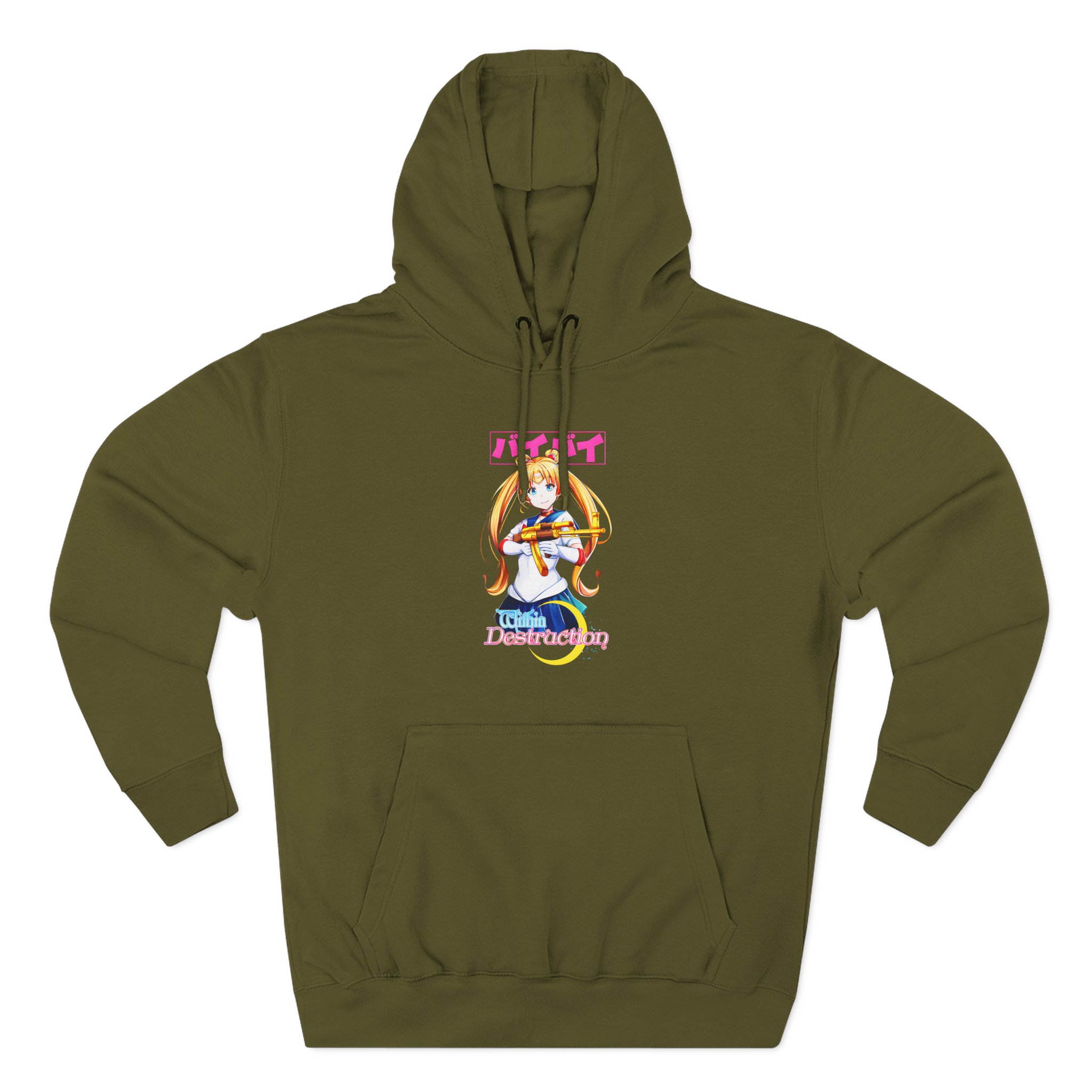 Within Destruction Sailor Moon Three-Panel Fleece Hoodie