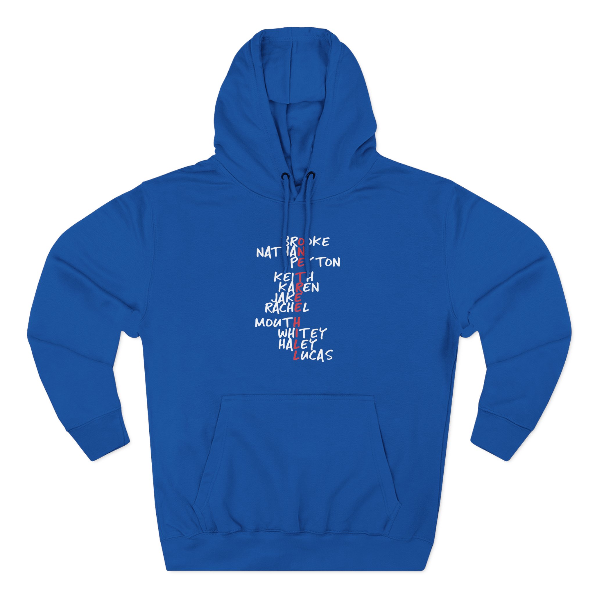 One Tree Hill Character Names Three-Panel Fleece Hoodie