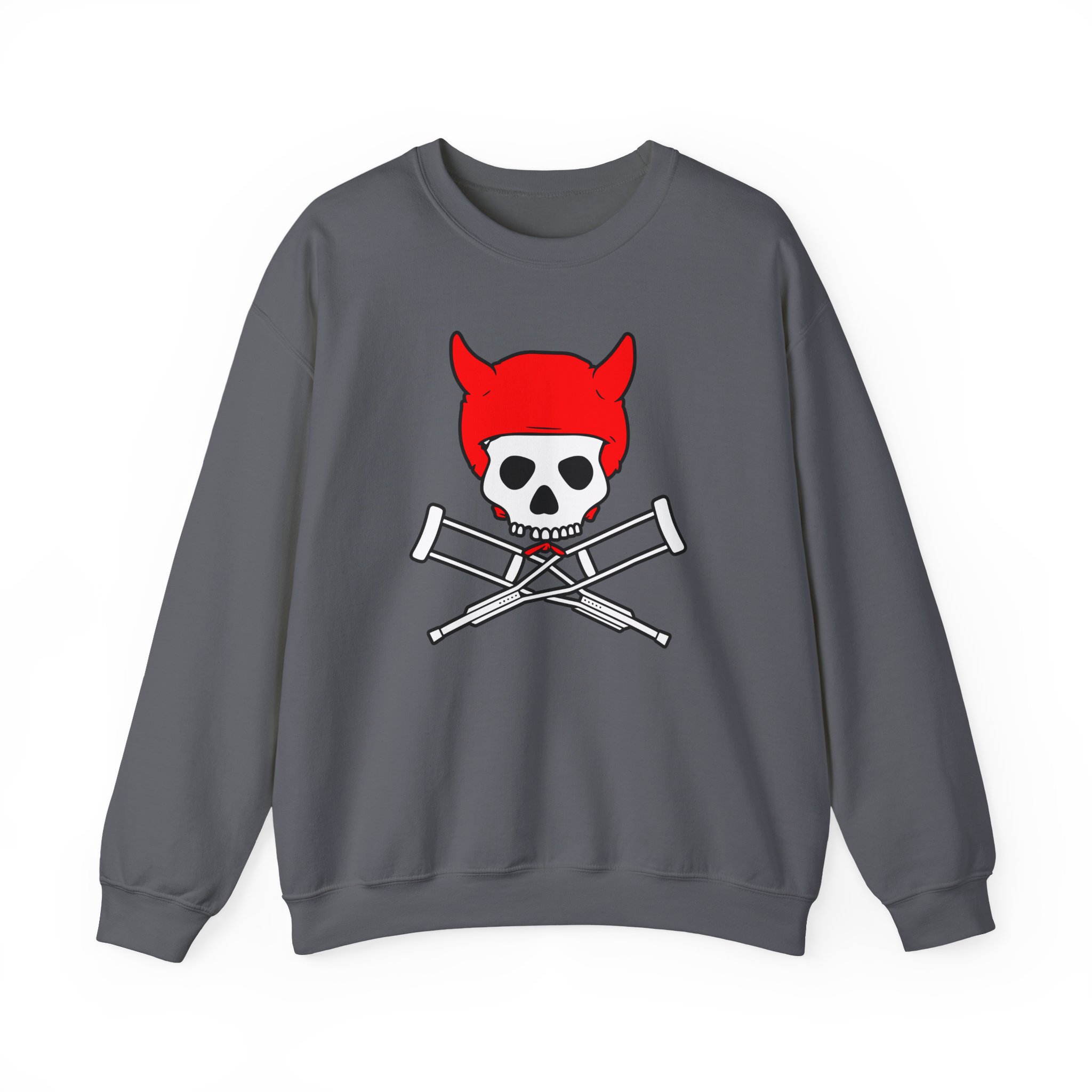 Jackass Devil Horns Skull & Crossbones Unisex Heavy Blendâ„¢ Crewneck Sweatshirt