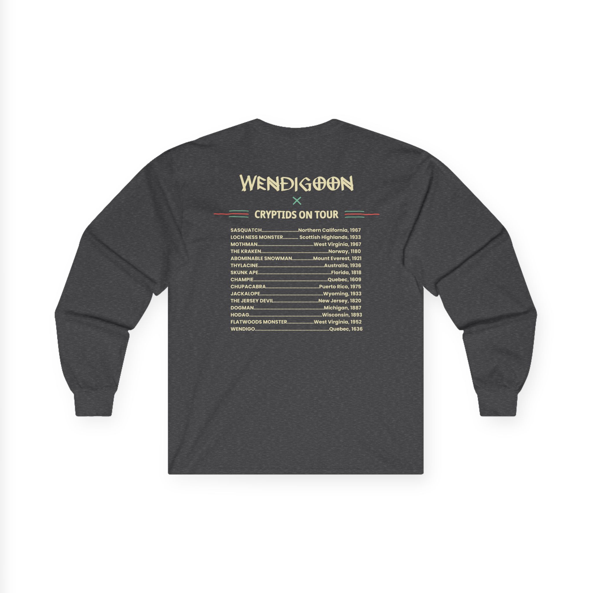 Wendigoon Cryptids on Tour Unisex Ultra Cotton Long Sleeve Tee