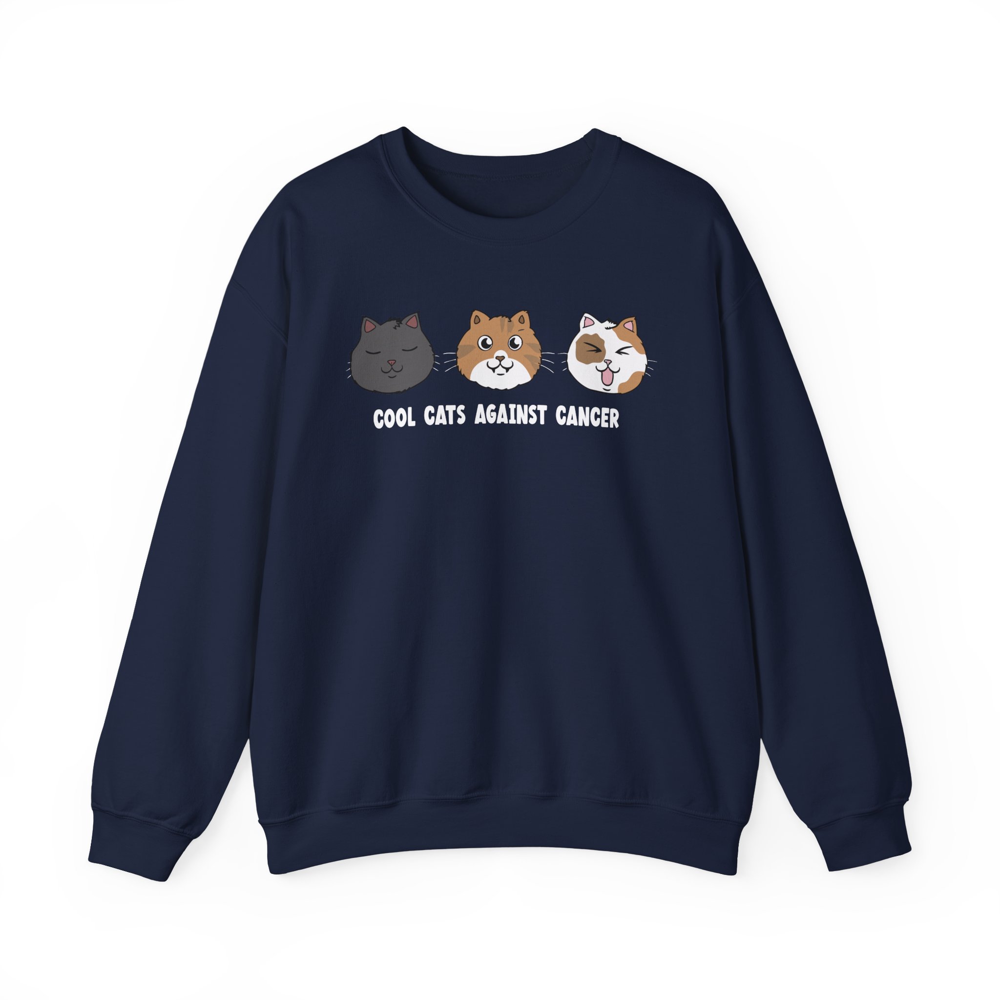 Lilsimsie Cool Cats Against Cancer Unisex Heavy Blendâ„¢ Crewneck Sweatshirt