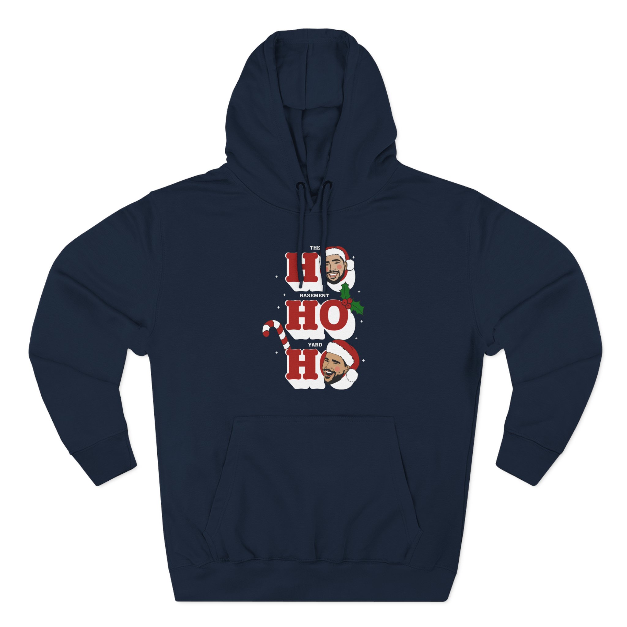 Ho Ho Ho Basement Yard Three-Panel Fleece Hoodie