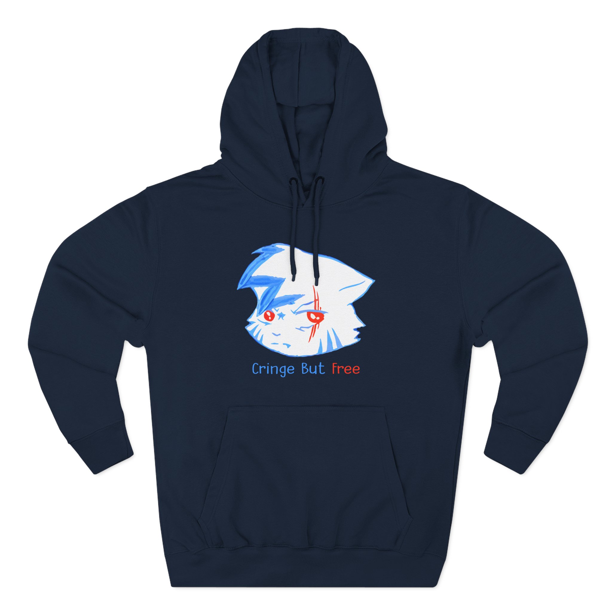 Izzzyzzz Cringe but Free Three-Panel Fleece Hoodie