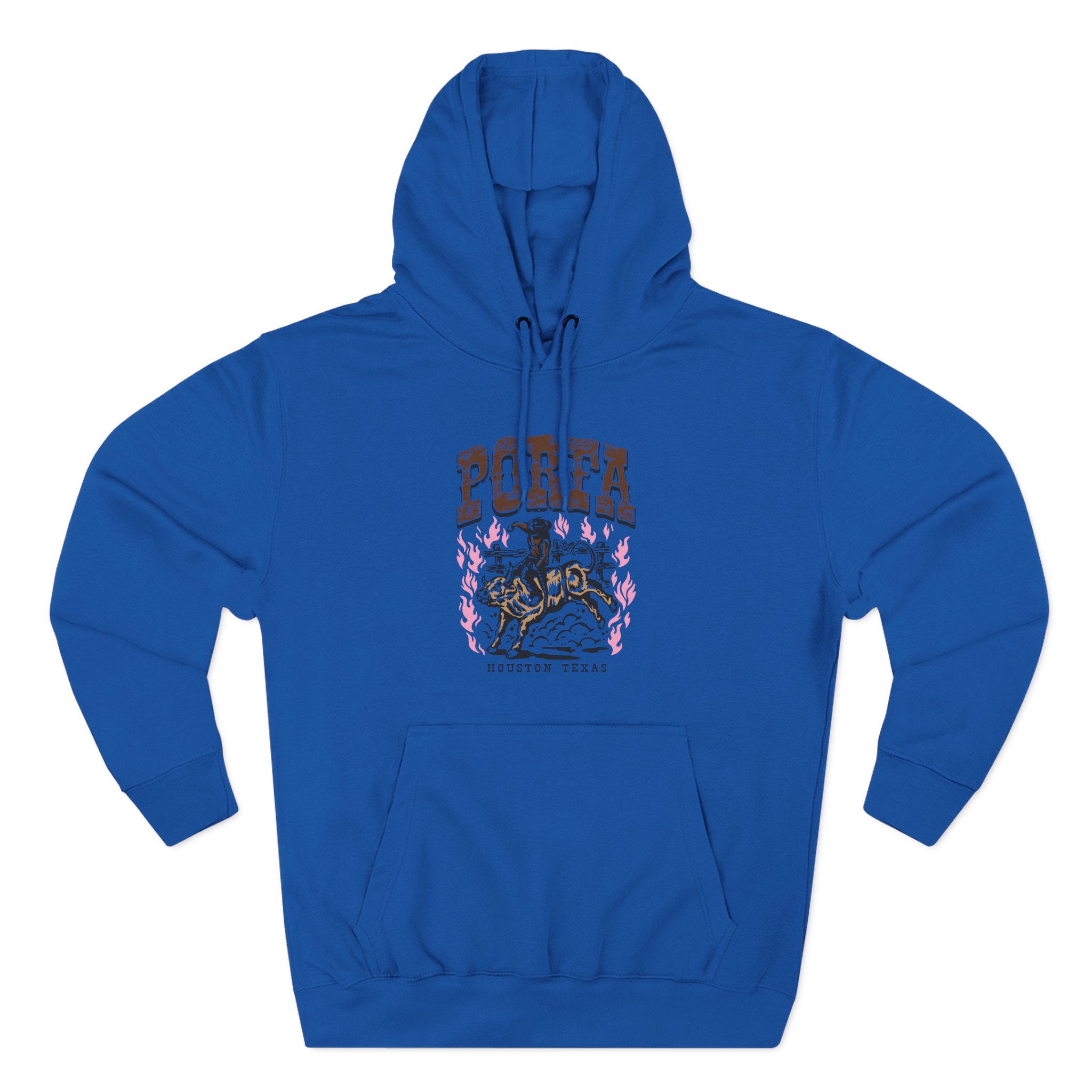 Porfa Houston Texas Three-Panel Fleece Hoodie