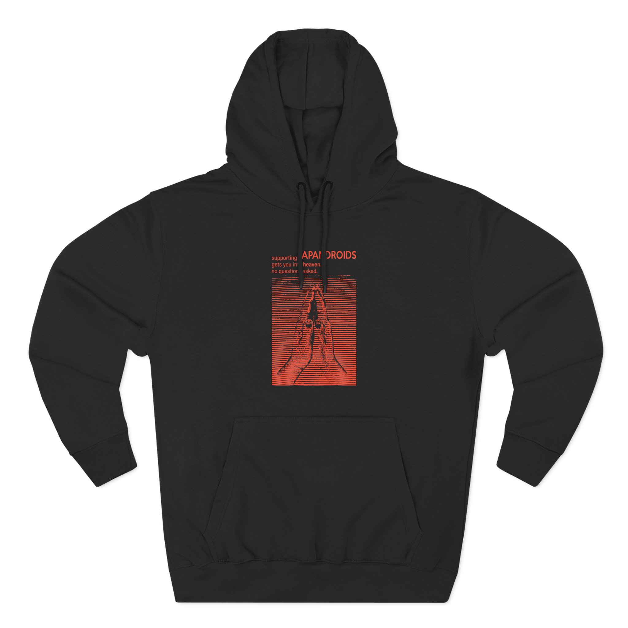 Supporting Japandroids Gets You Into Heaven No Questions Asked Three-Panel Fleece Hoodie