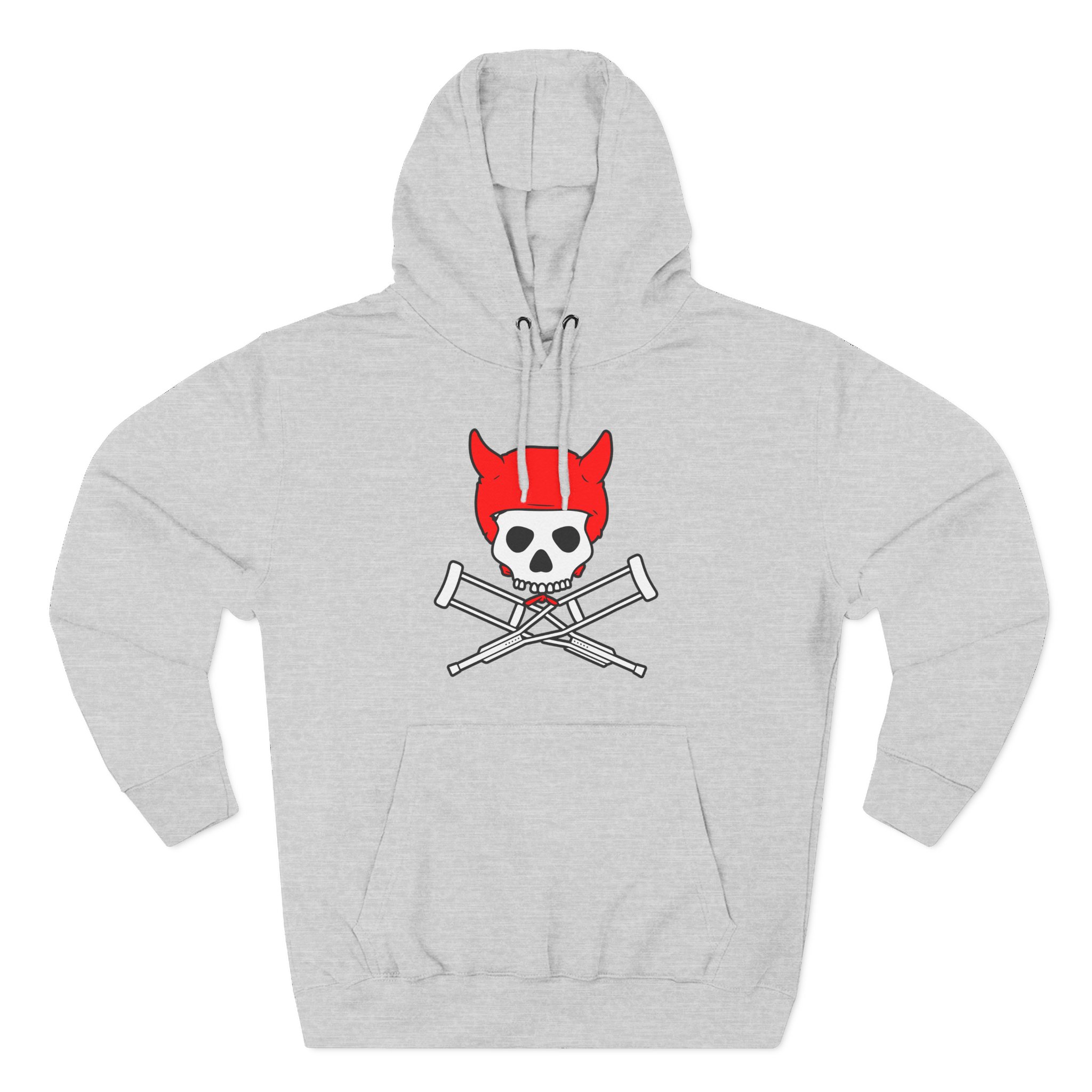 Jackass Devil Horns Skull & Crossbones Three-Panel Fleece Hoodie