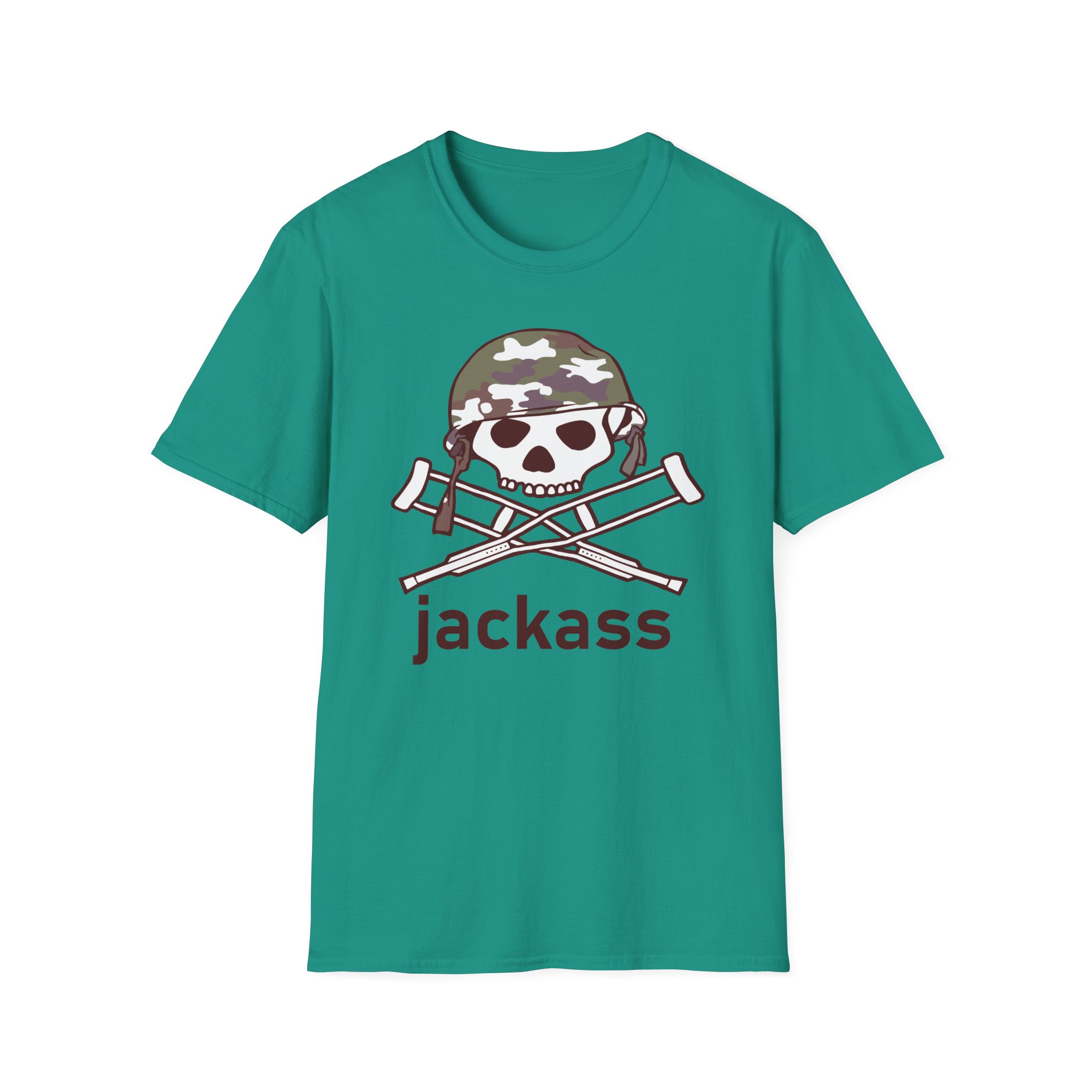 Jackass Camouflage Helmet Unisex Softstyle T-Shirt