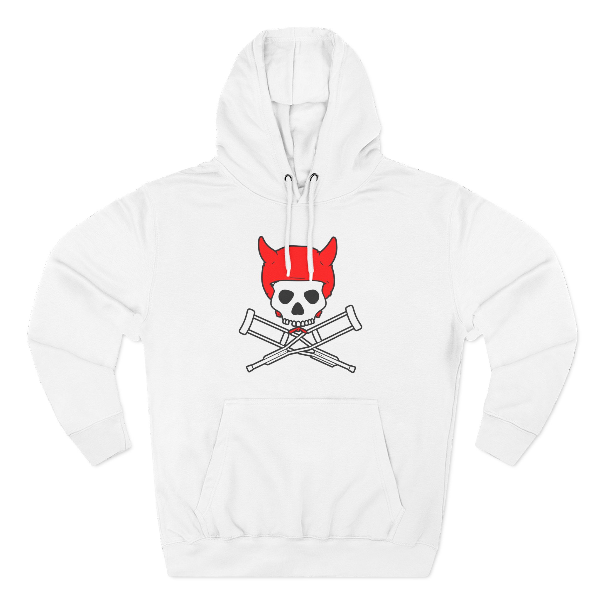 Jackass Devil Horns Skull & Crossbones Three-Panel Fleece Hoodie