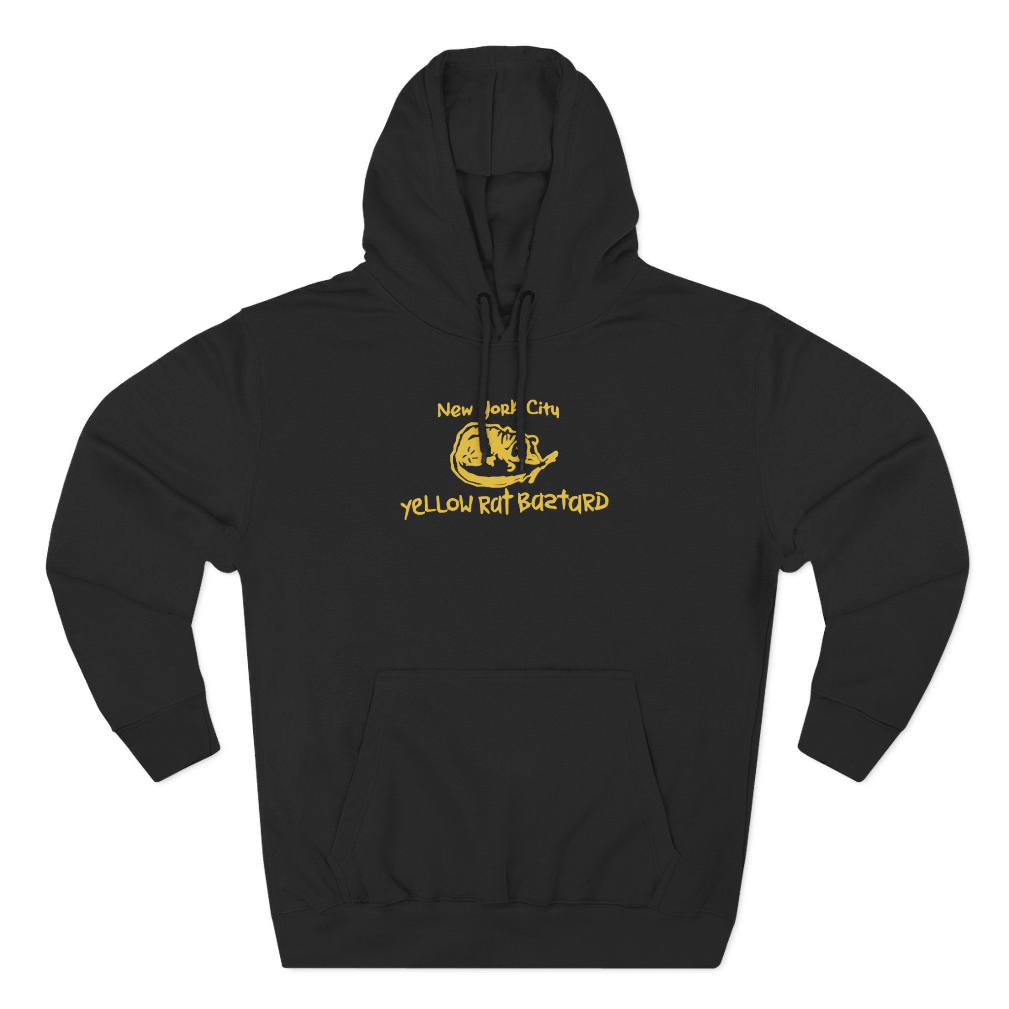Ishowspeed John Galt Nyc Yellow Rat Bastard Three-Panel Fleece Hoodie