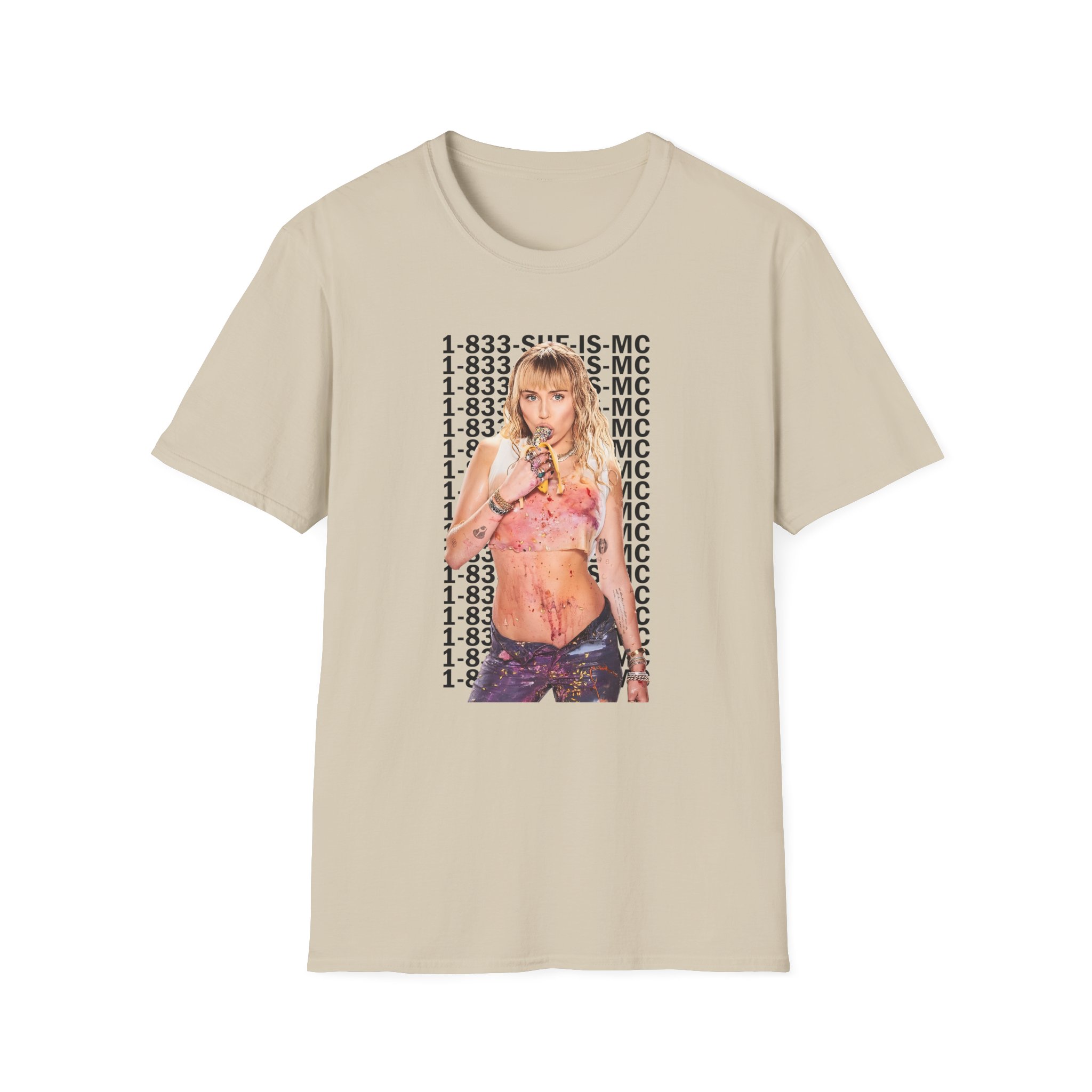 Lil Nasx Miley Cyrus 1-833-she-is-mc Unisex Softstyle T-Shirt