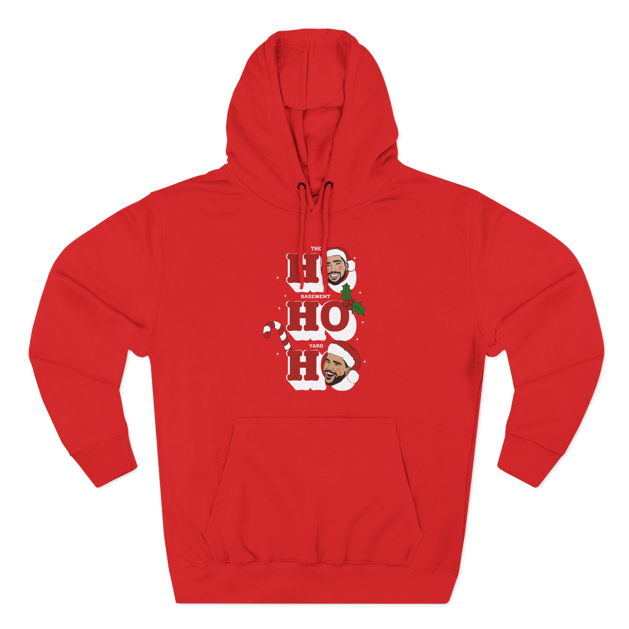Ho Ho Ho Basement Yard Three-Panel Fleece Hoodie