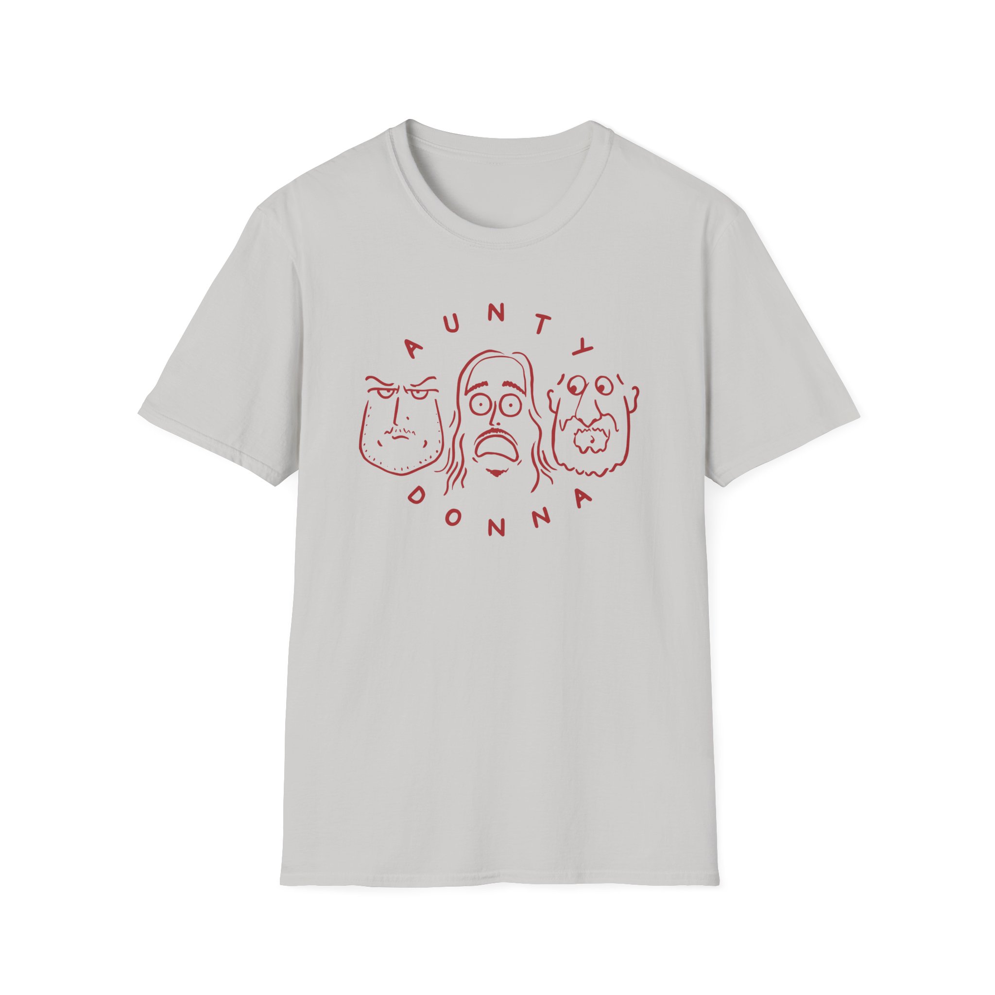 Aunty Donna White Faces Unisex Softstyle T-Shirt