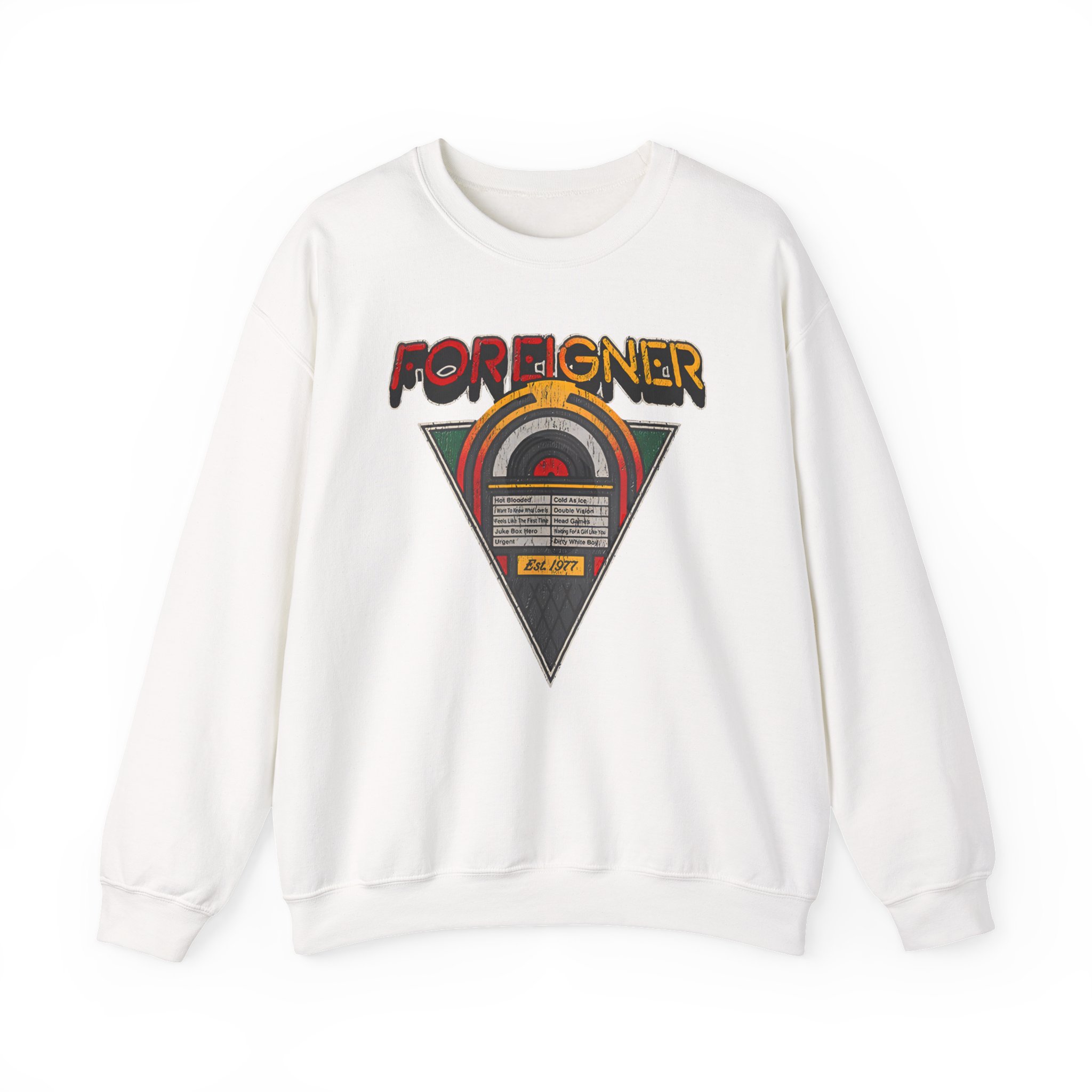 Foreigner Juke Box Unisex Heavy Blendâ„¢ Crewneck Sweatshirt