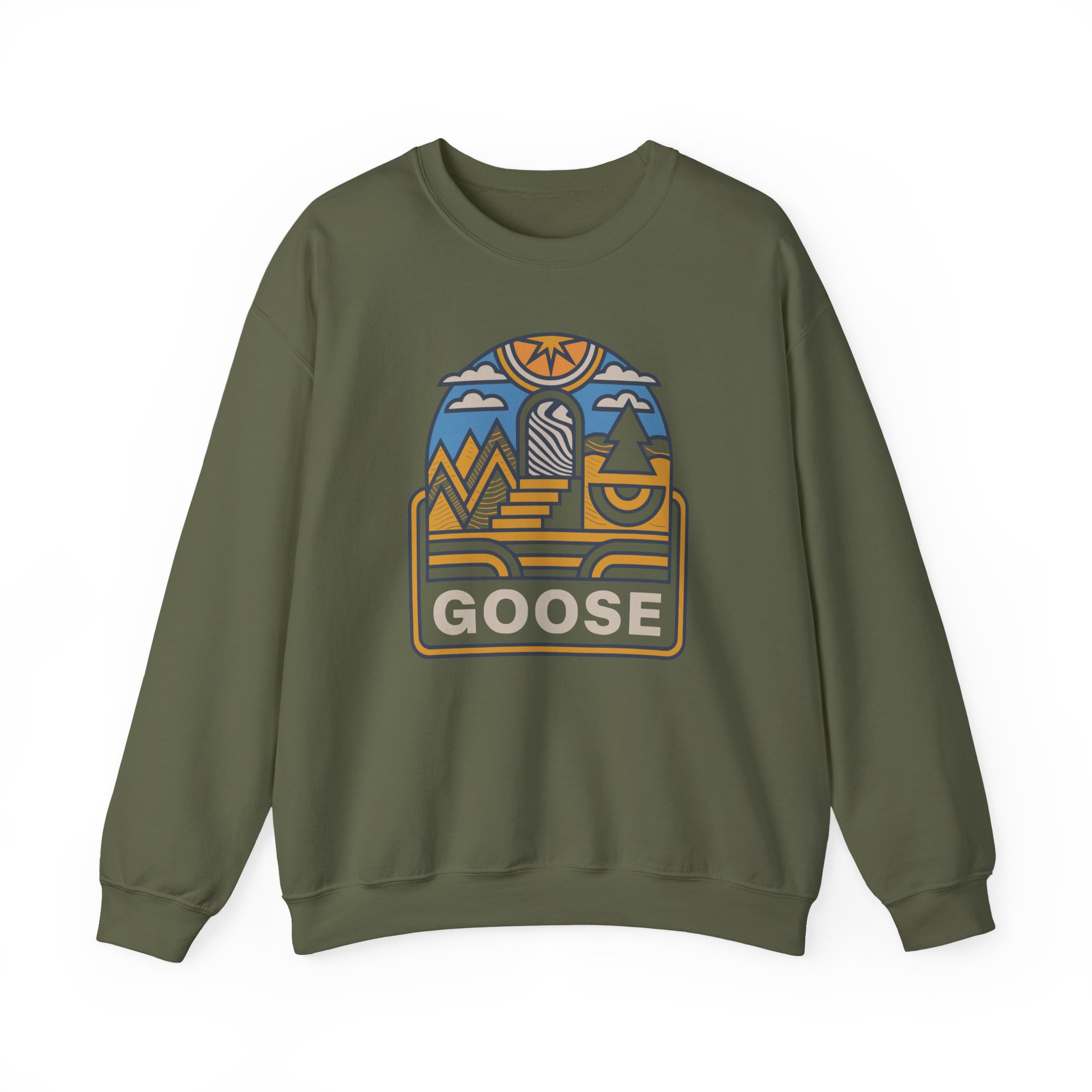 Goose Trippy Staircase Unisex Heavy Blendâ„¢ Crewneck Sweatshirt