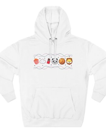 Harlow and Popcorn Emoji Three-Panel Fleece Hoodie