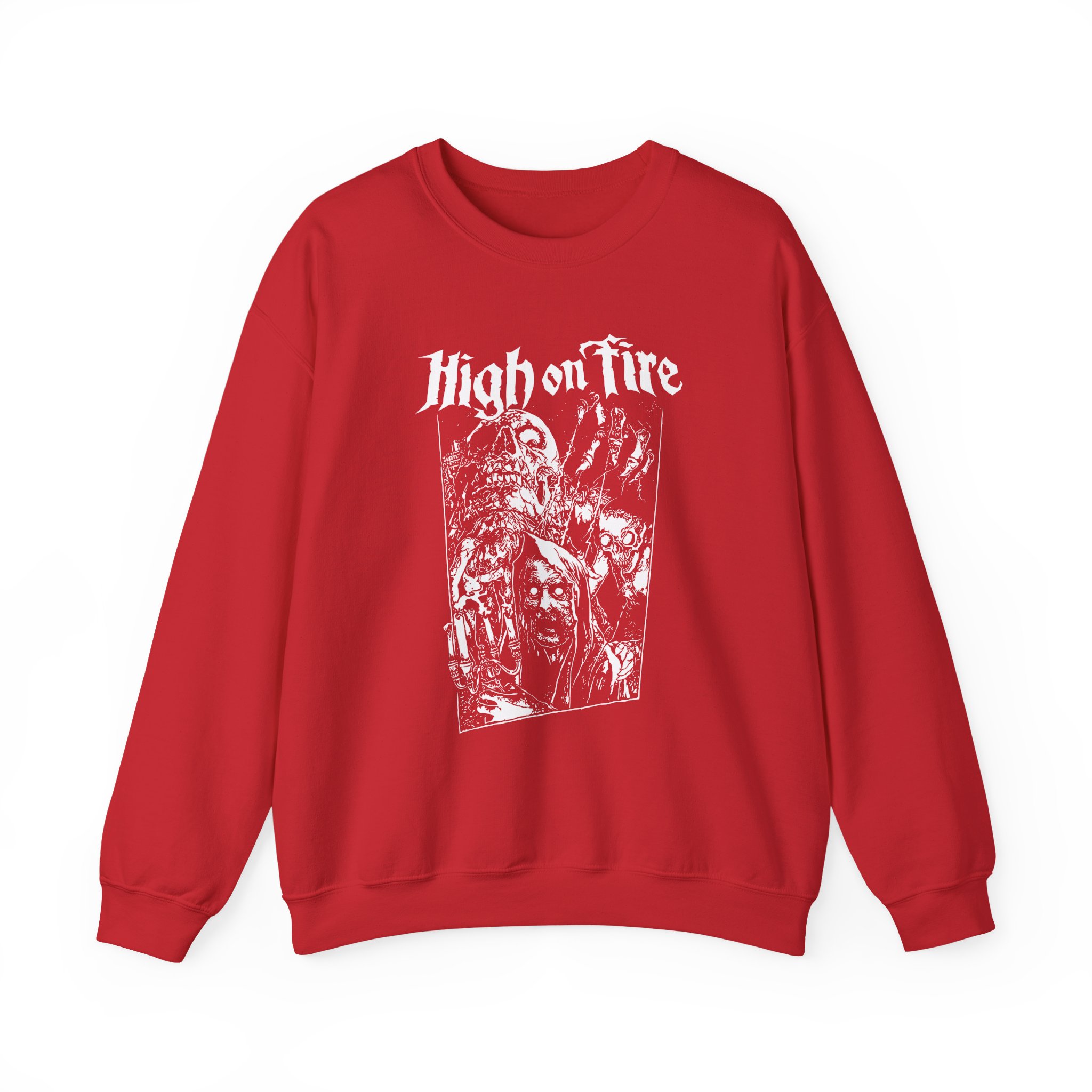High on Fire Horror Unisex Heavy Blendâ„¢ Crewneck Sweatshirt