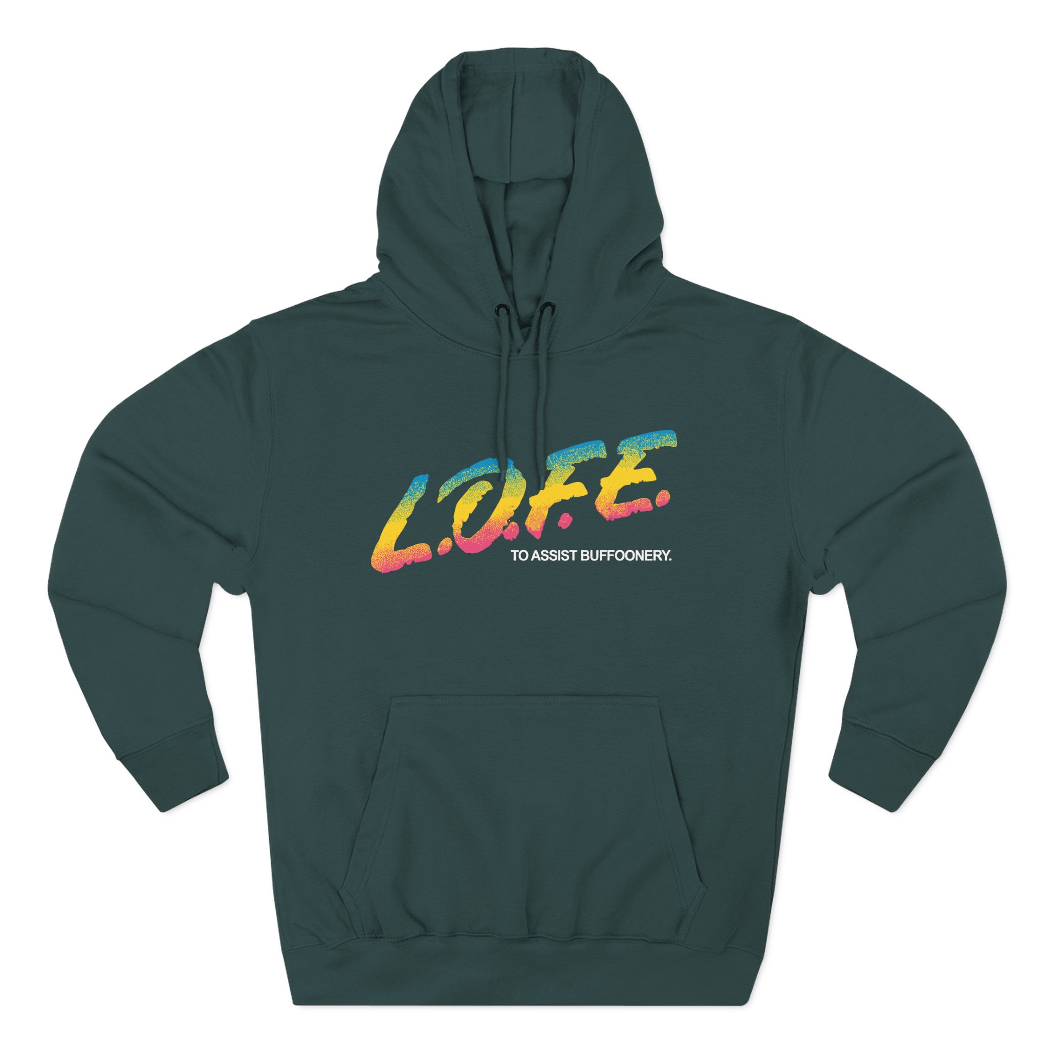 Lofe to Assist Buffoonery Three-Panel Fleece Hoodie
