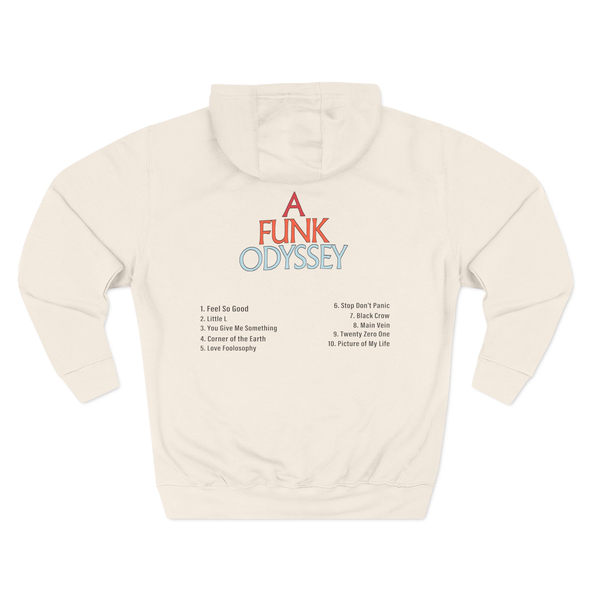 J Funk Odyssey Tracklist Three-Panel Fleece Hoodie