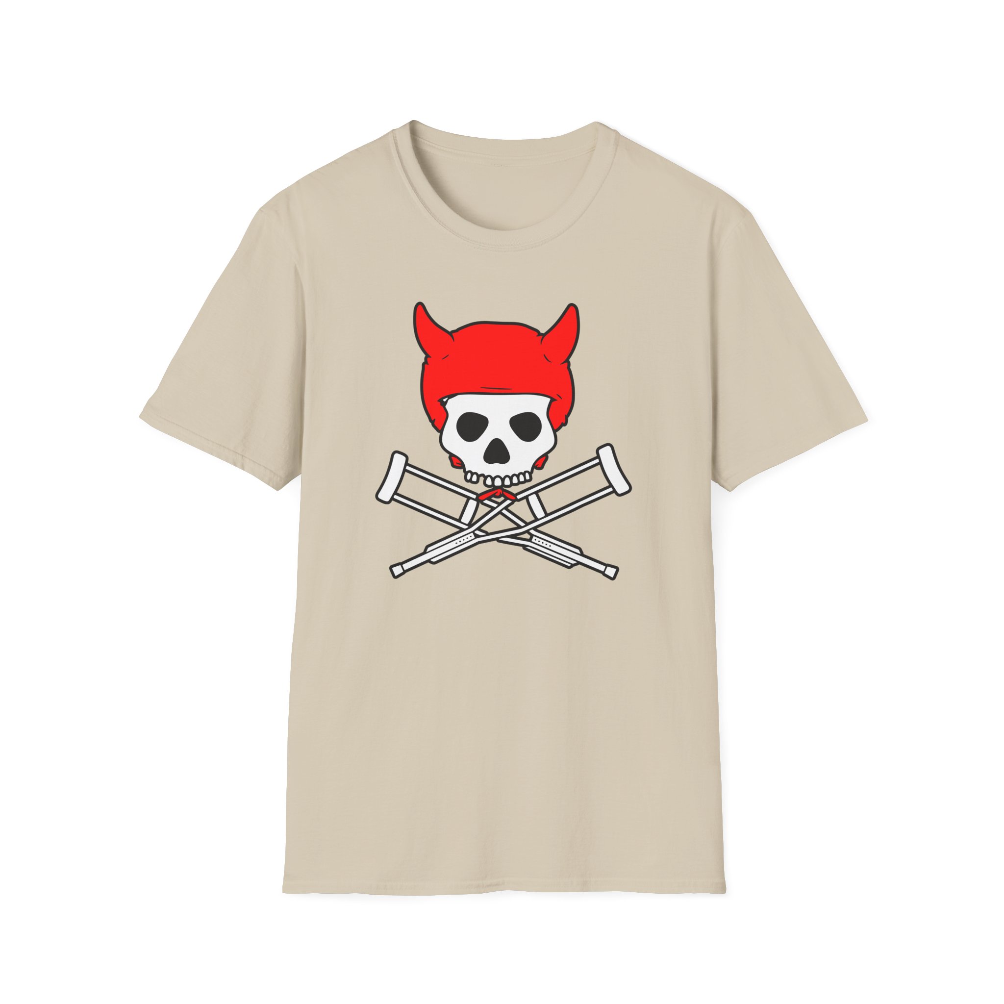 Jackass Devil Horns Skull & Crossbones Unisex Softstyle T-Shirt