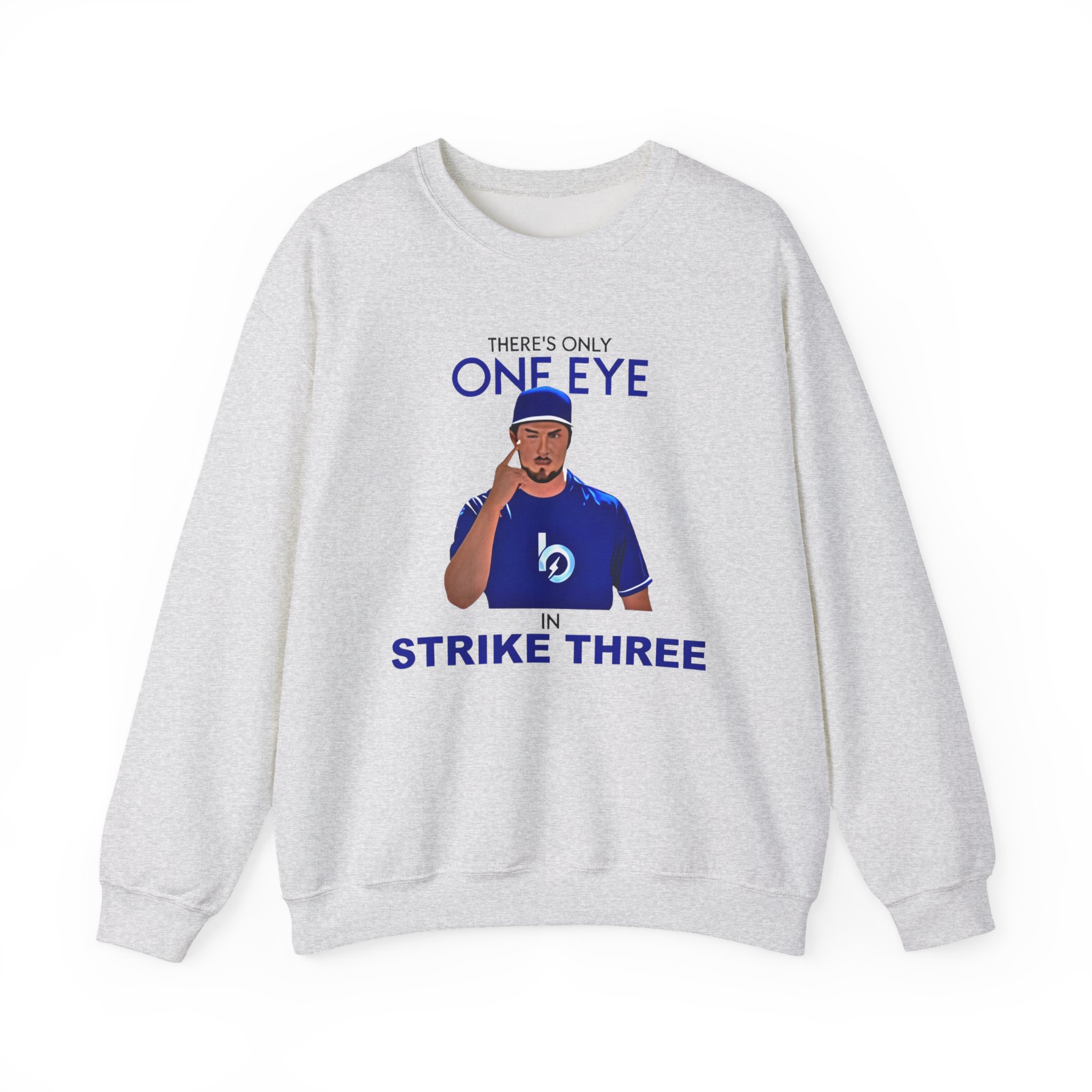 Trevor Bauer There’s Only One Eye in Strike Three Unisex Heavy Blend™ Crewneck Sweatshirt