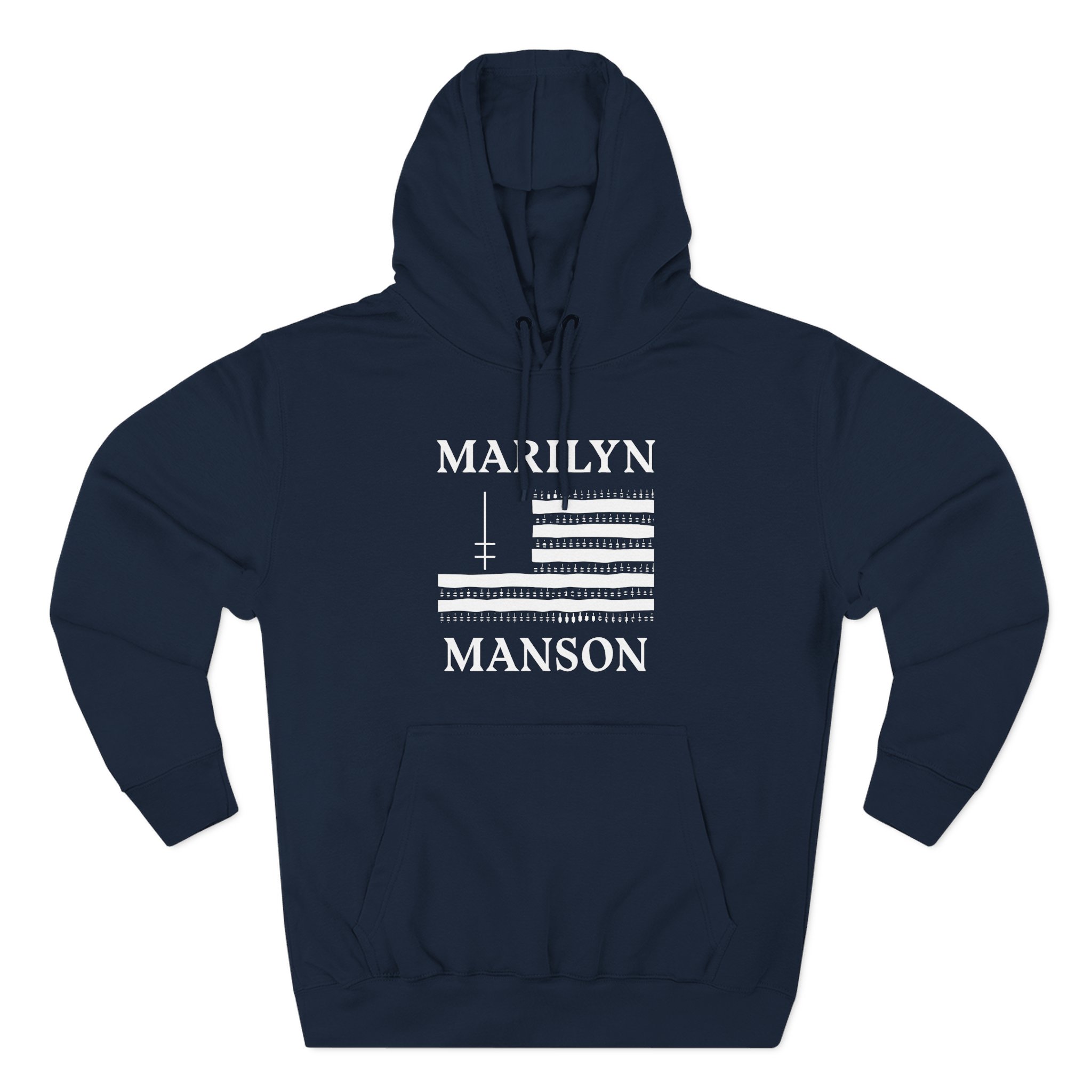 Marilyn Manson Flag and Logo Three-Panel Fleece Hoodie