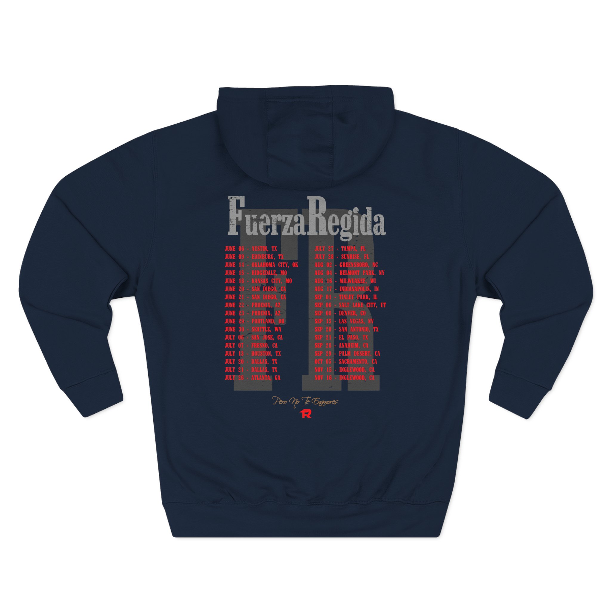 Fuerza Regida Band Tour Dates Three-Panel Fleece Hoodie