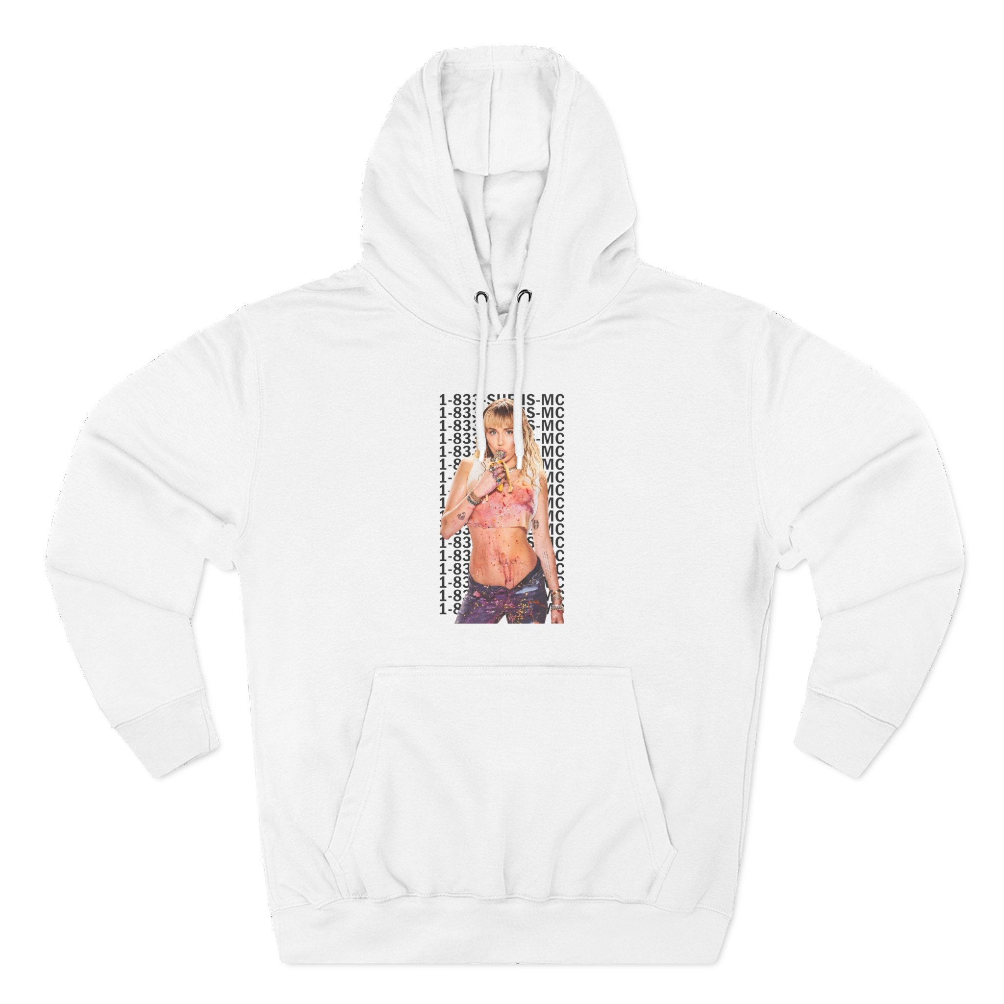 Lil Nasx Miley Cyrus 1-833-she-is-mc Three-Panel Fleece Hoodie