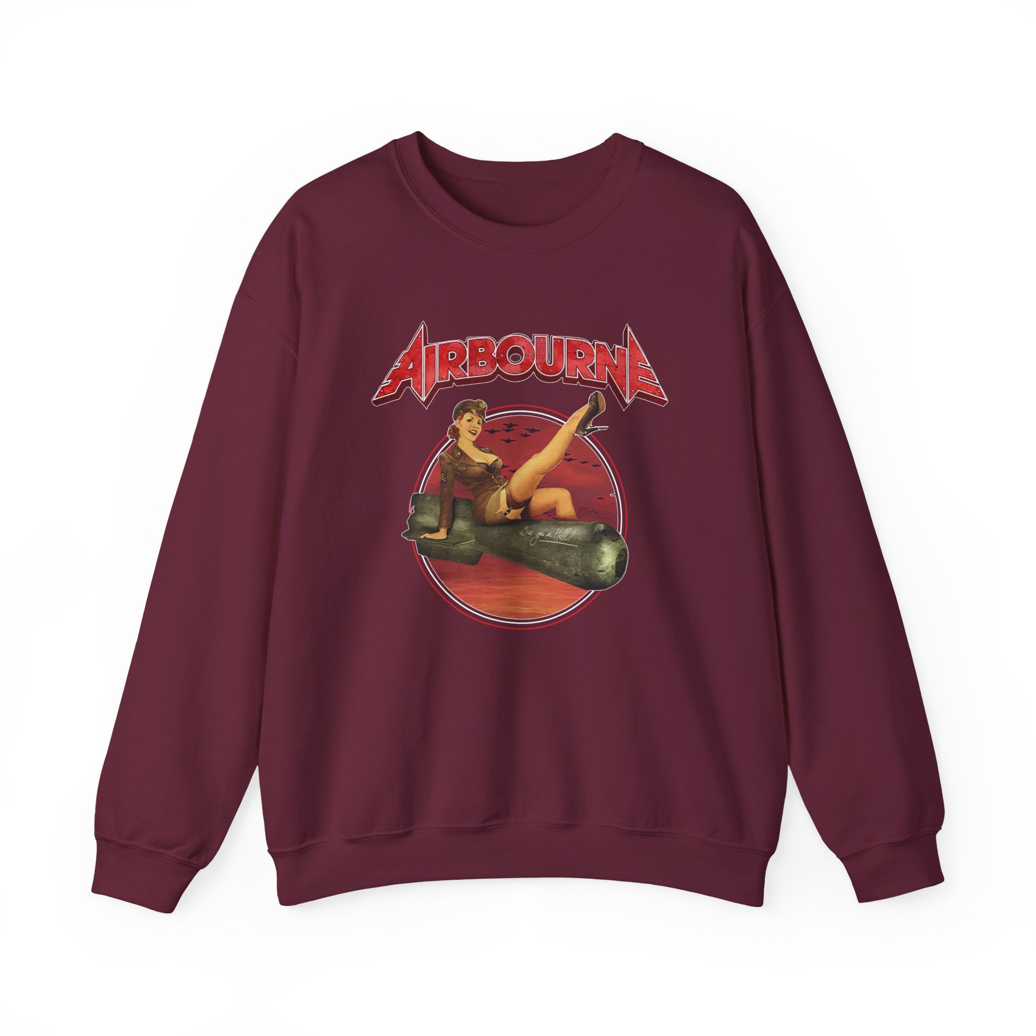 Airbourne Bomb Girl Unisex Heavy Blendâ„¢ Crewneck Sweatshirt